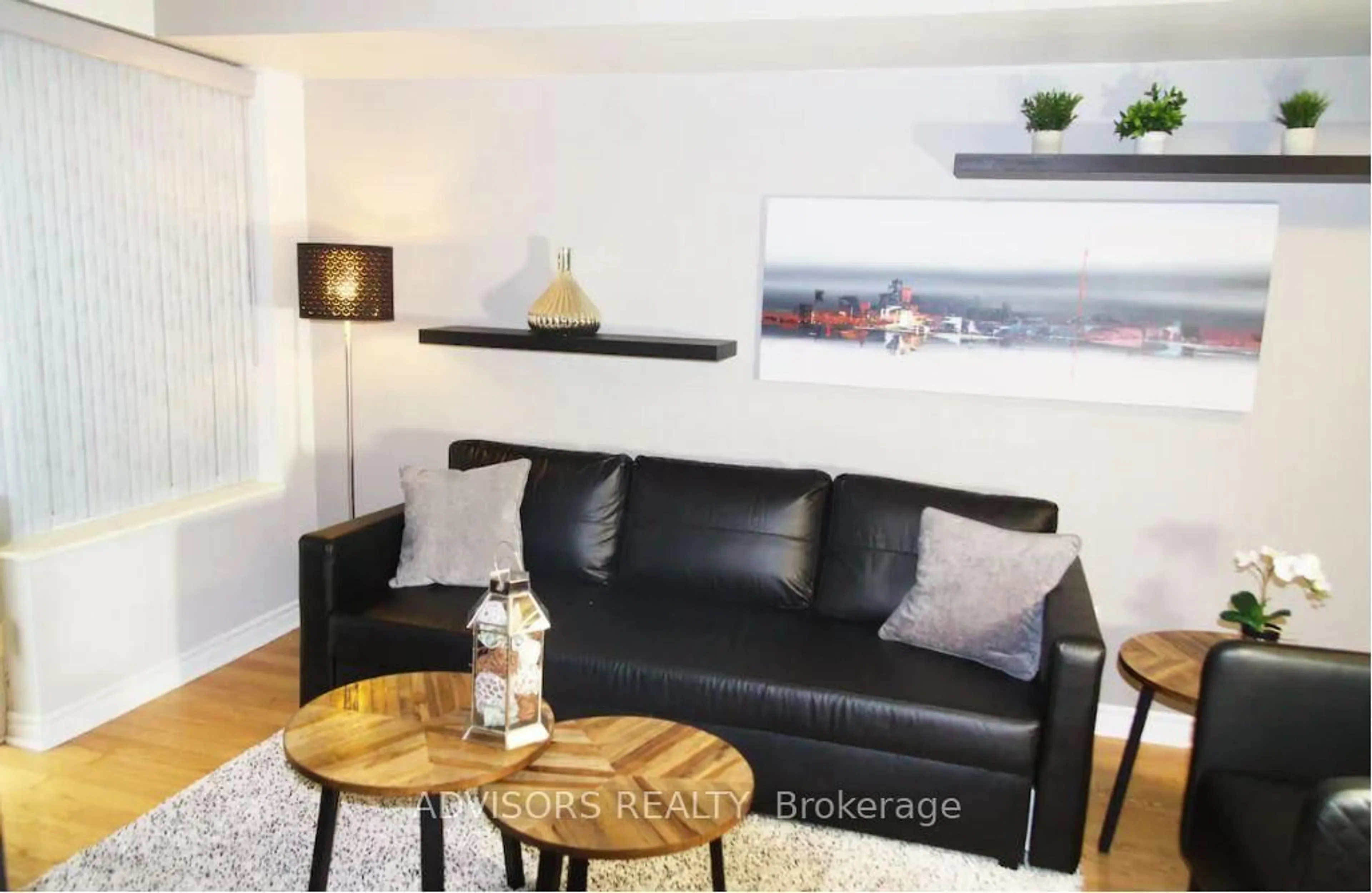 Living room with furniture, wood/laminate floor for 270 Wellington St #413, Toronto Ontario M5V 3P5