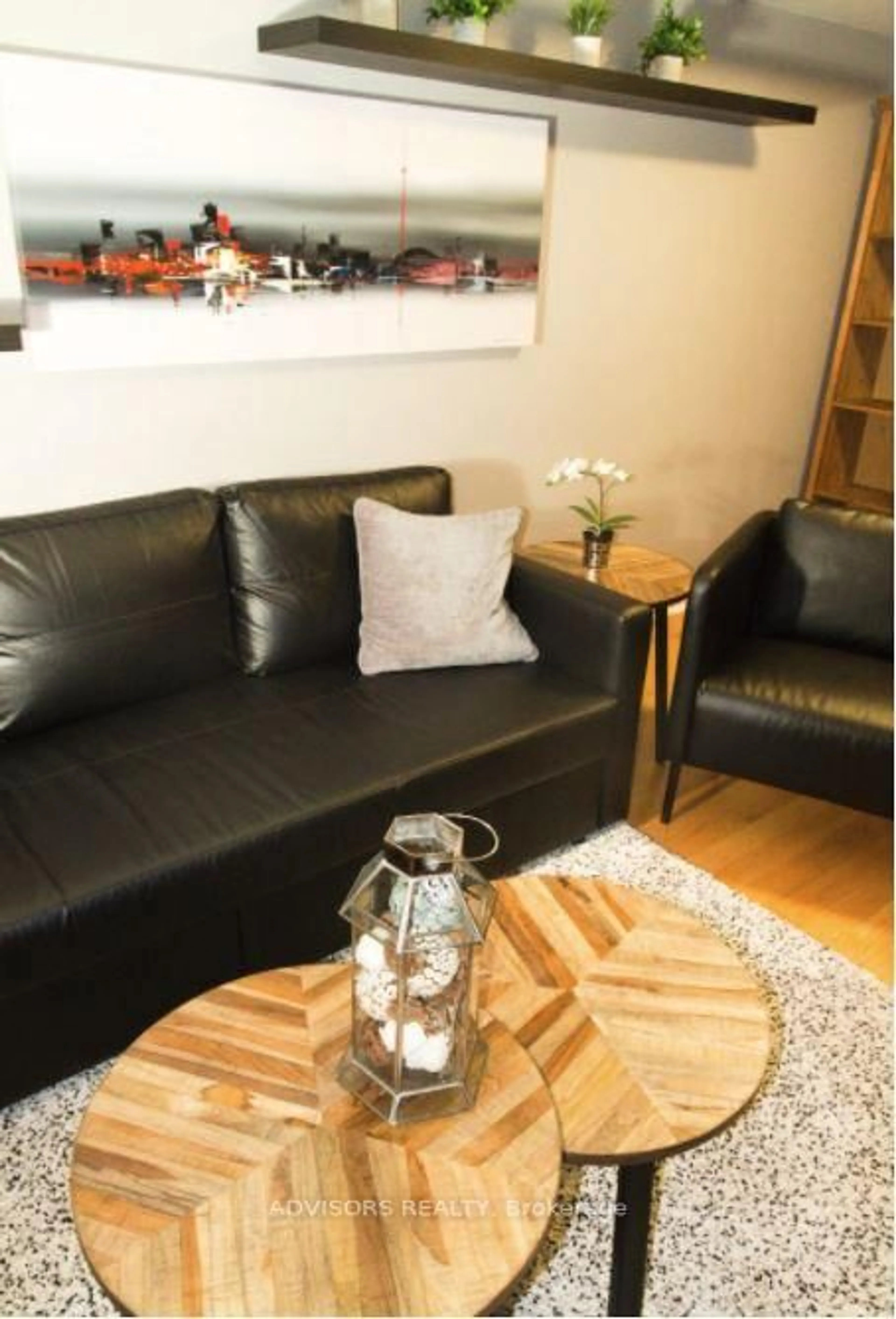 Living room with furniture, wood/laminate floor for 270 Wellington St #413, Toronto Ontario M5V 3P5