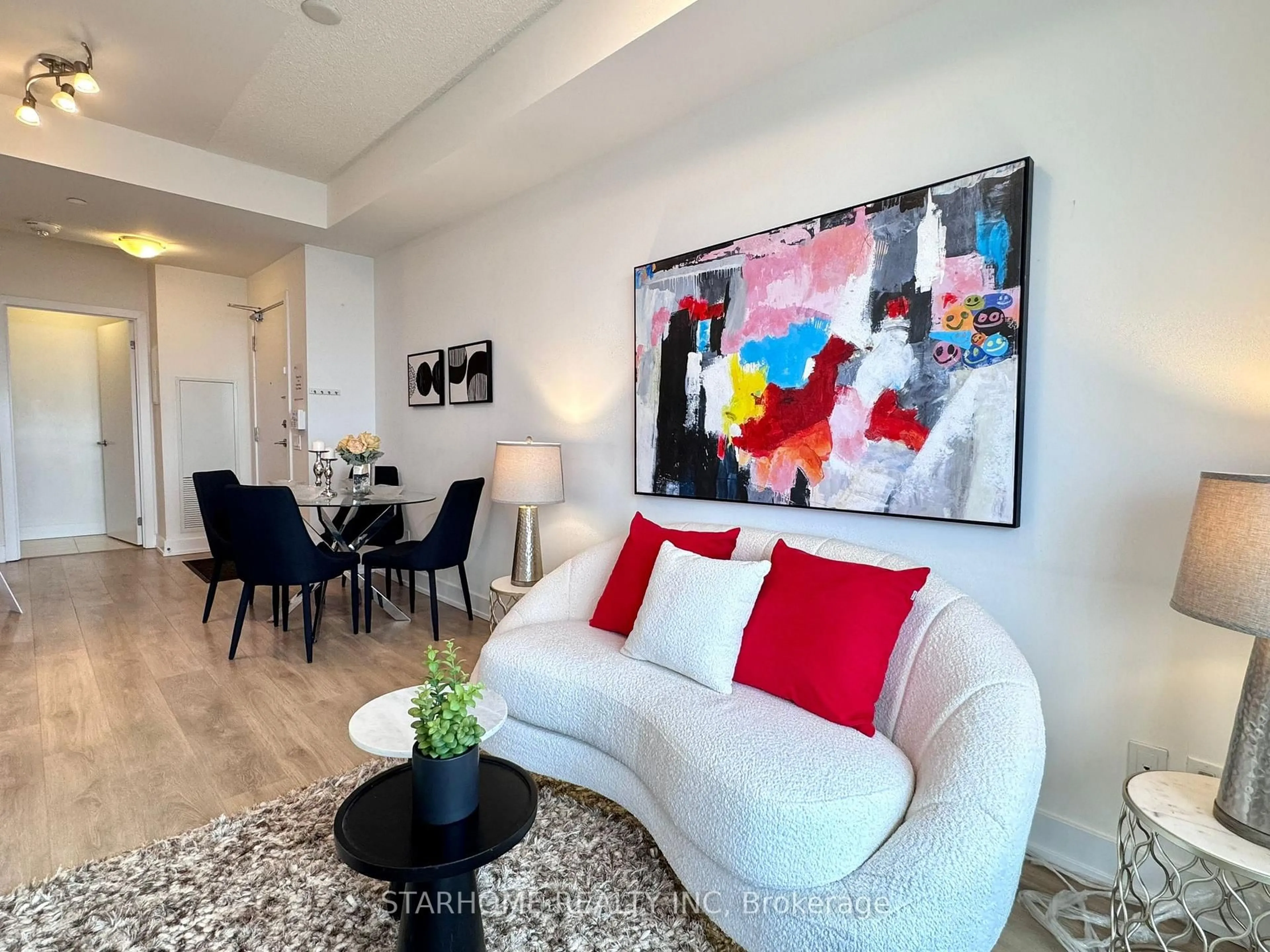 Living room with furniture, unknown for 128 Fairview Mall Dr #1406, Toronto Ontario M2J 0E8