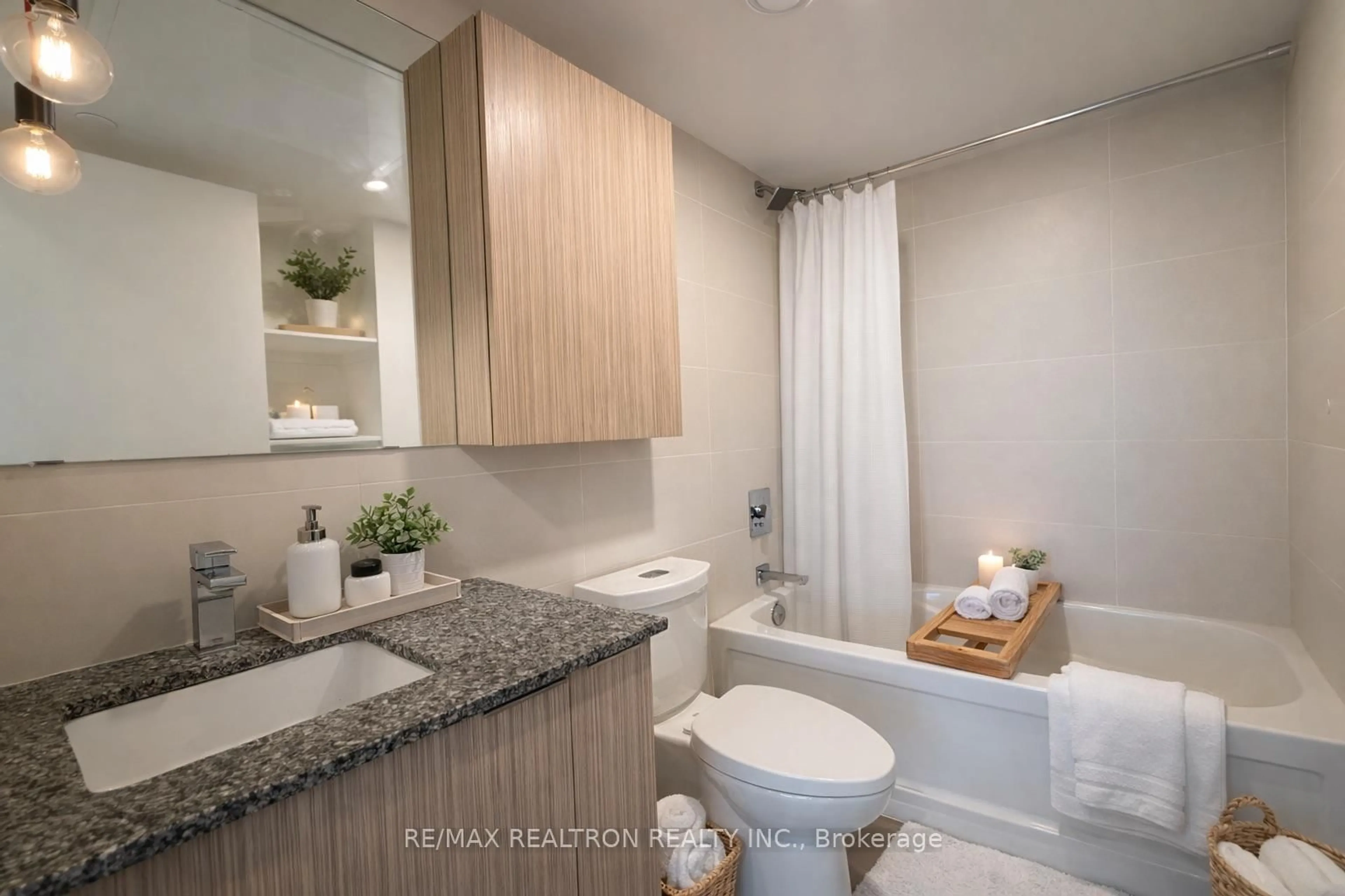 Contemporary bathroom, ceramic/tile floor for 10 Deerlick Crt #1214, Toronto Ontario M3A 1Y4