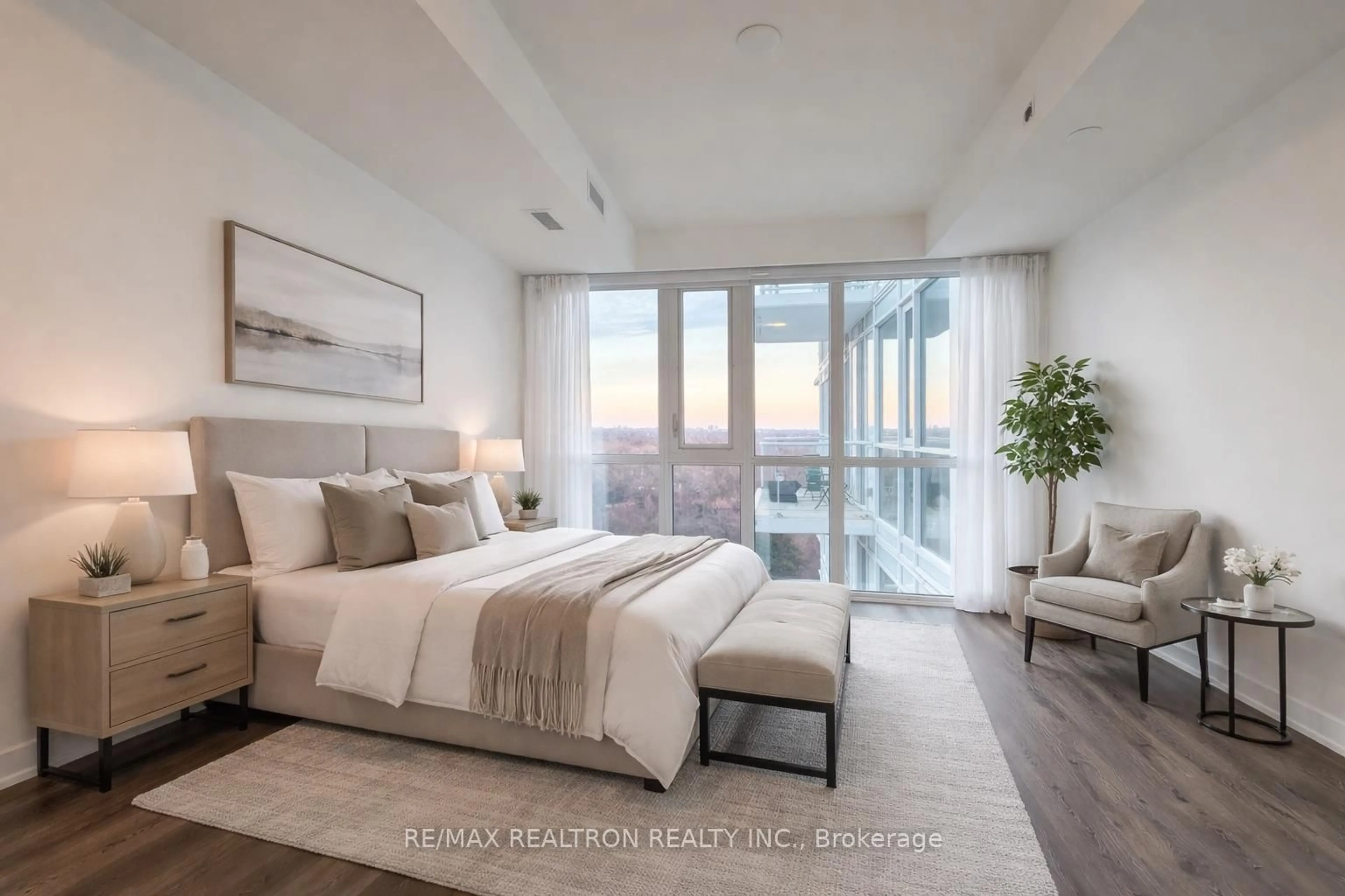 Bedroom with bed, unknown for 10 Deerlick Crt #1214, Toronto Ontario M3A 1Y4