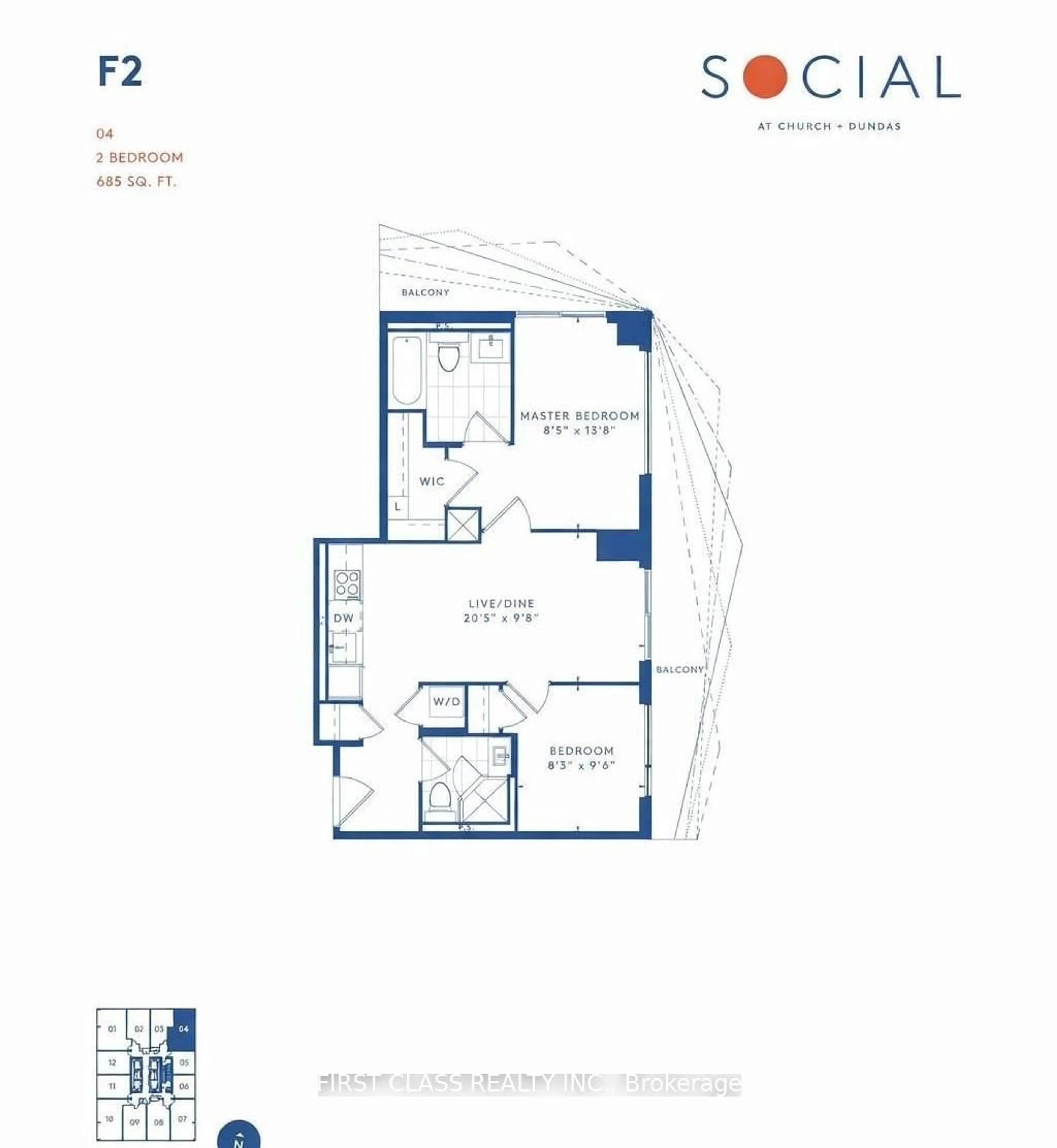 Floor plan for 100 Dalhousie St #3604, Toronto Ontario M5B 0C7