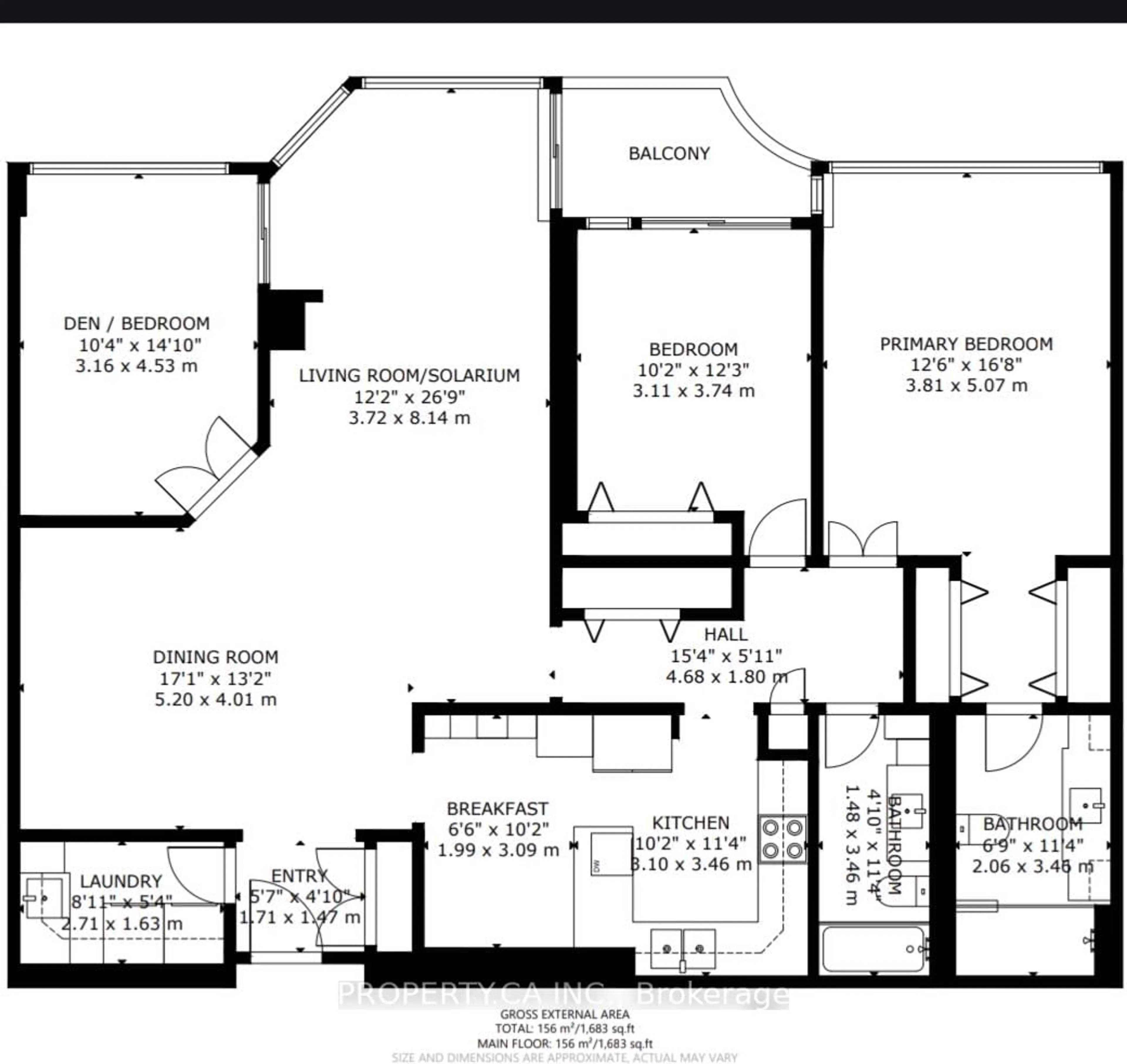 Floor plan for 65 Spring Garden Ave #604, Toronto Ontario M2N 6H9