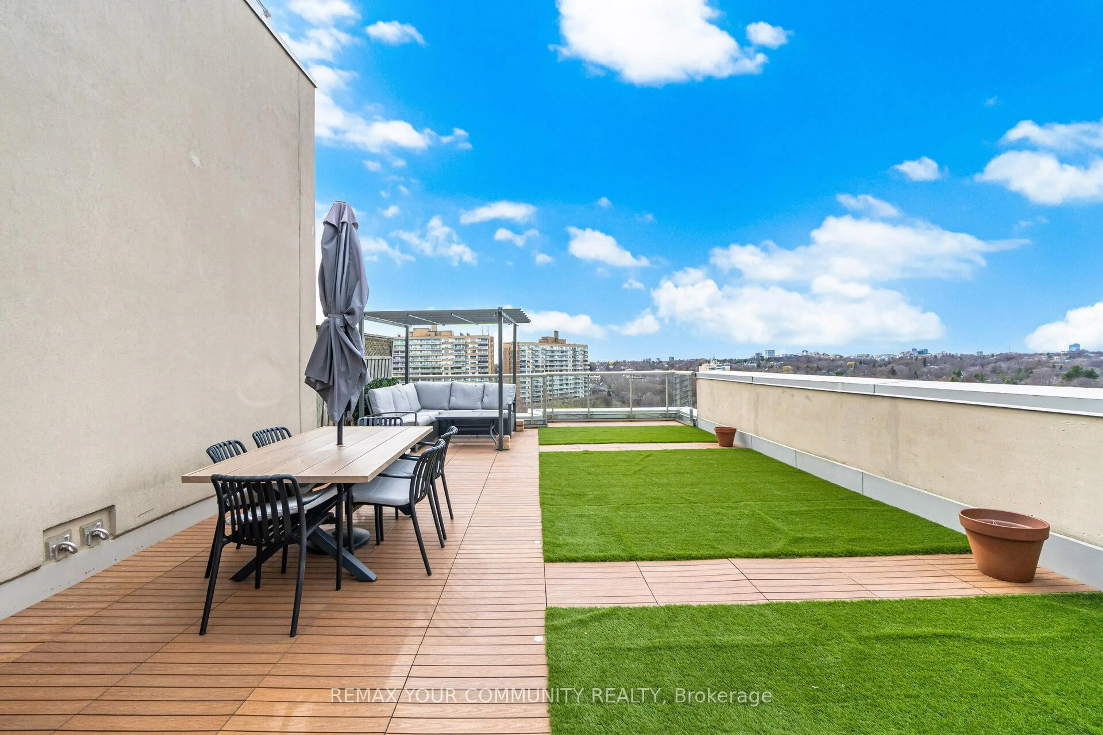 Patio, city buildings view from balcony for 18 Merton St #PH1114, Toronto Ontario M4S 3G9