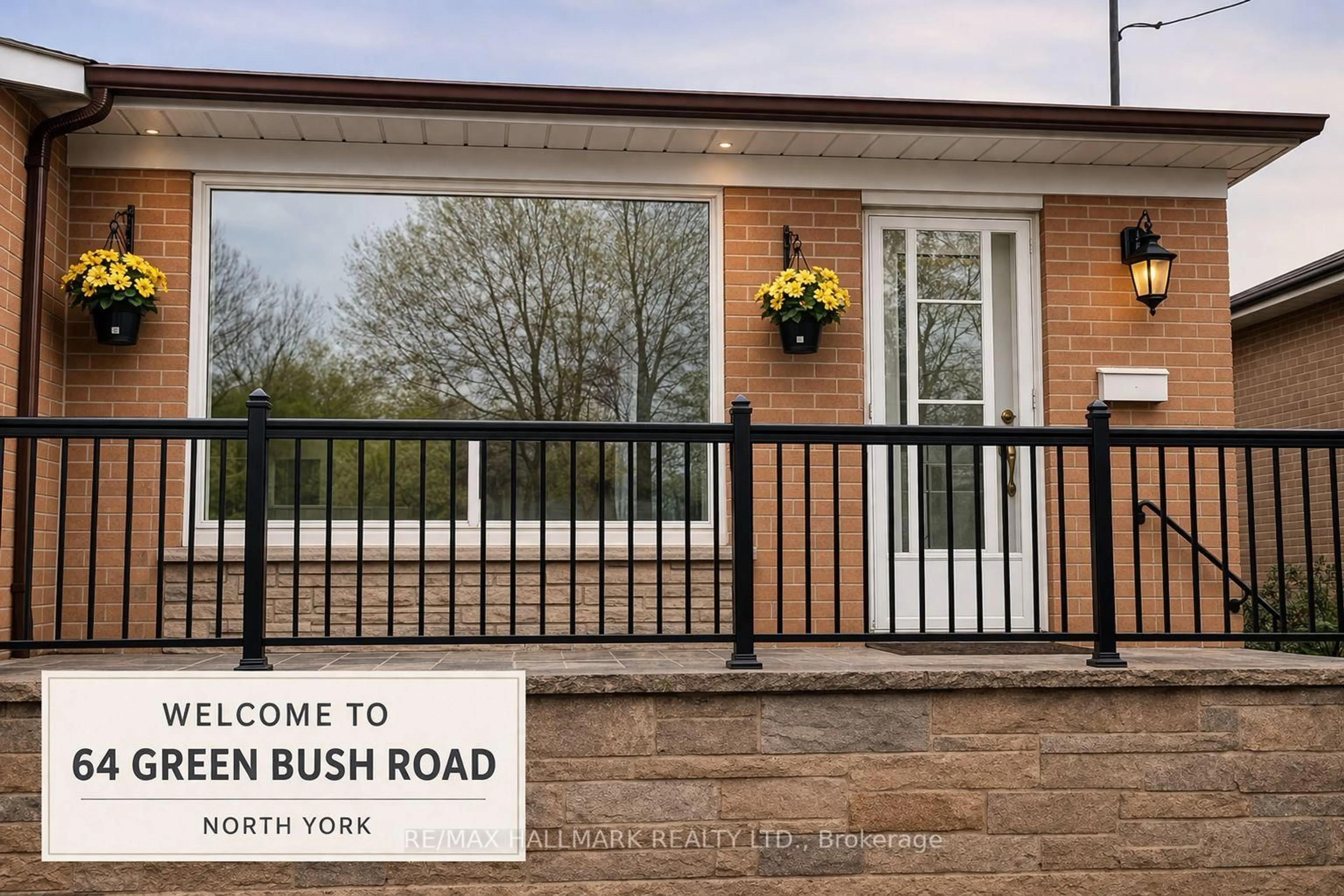 Home with brick exterior material, street for 64 Green Bush Rd, Toronto Ontario M2M 1P3
