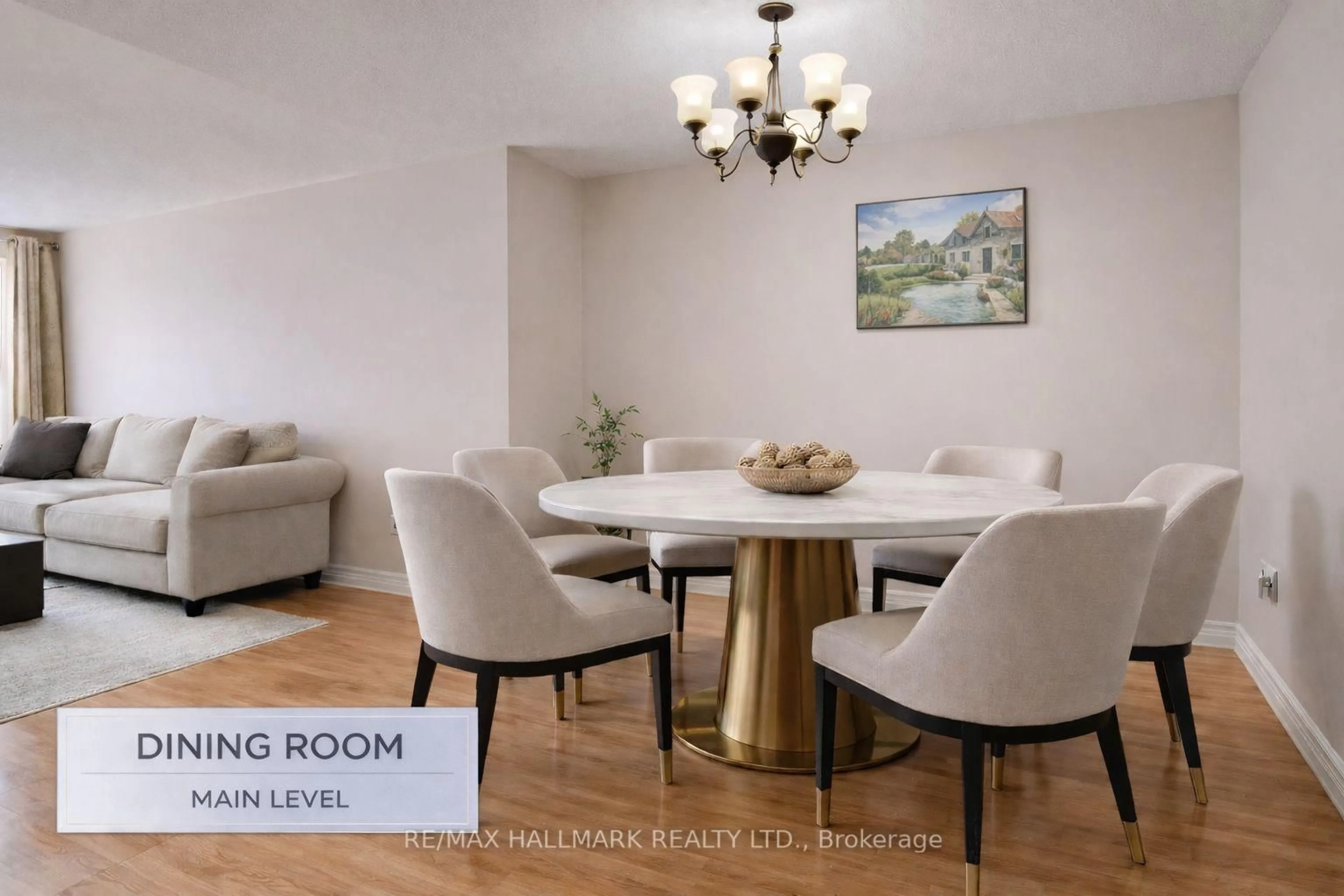 Dining room, wood/laminate floor for 64 Green Bush Rd, Toronto Ontario M2M 1P3