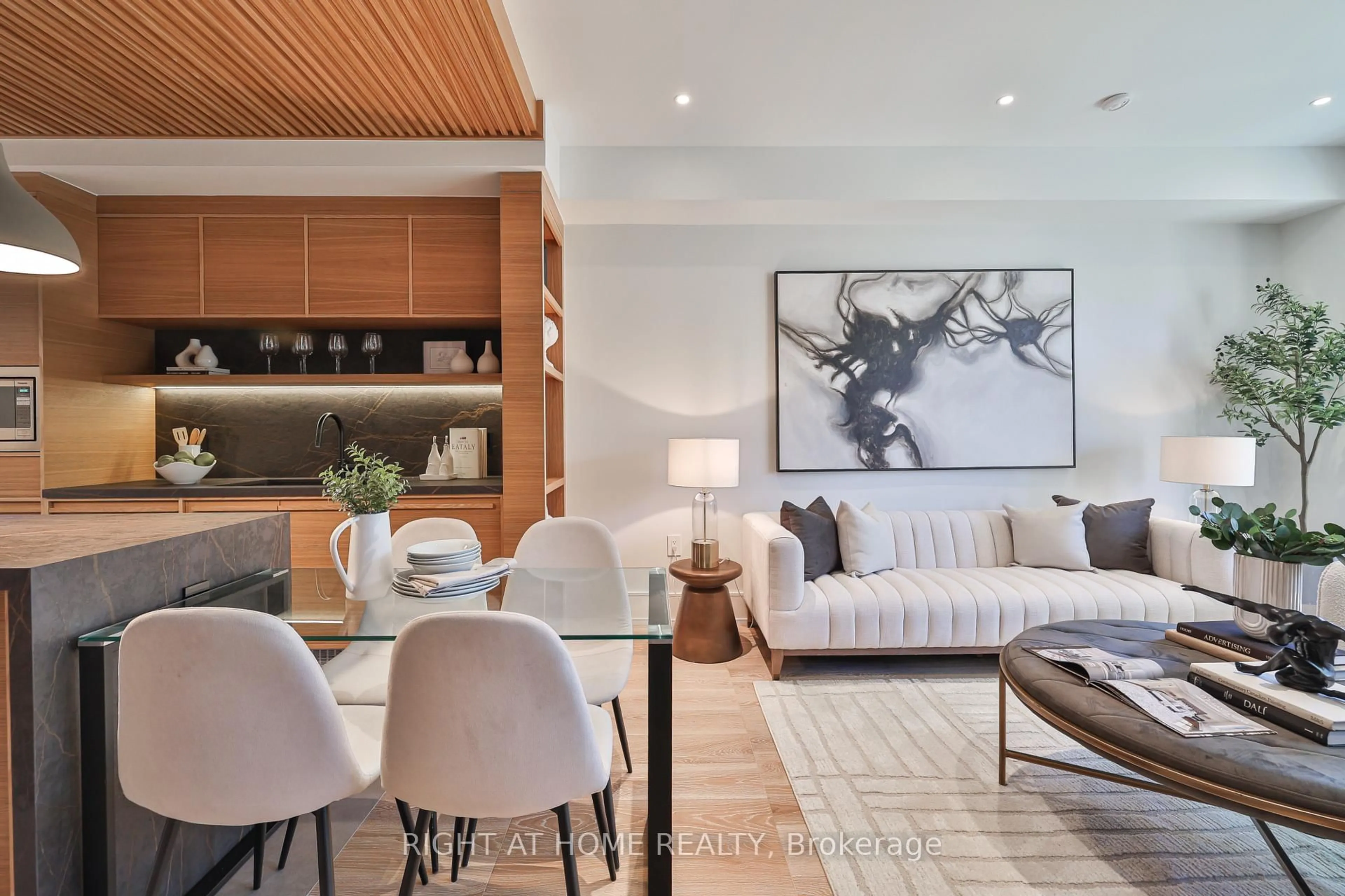 Living room with furniture, wood/laminate floor for 444 Roxton Rd, Toronto Ontario M6G 3R4