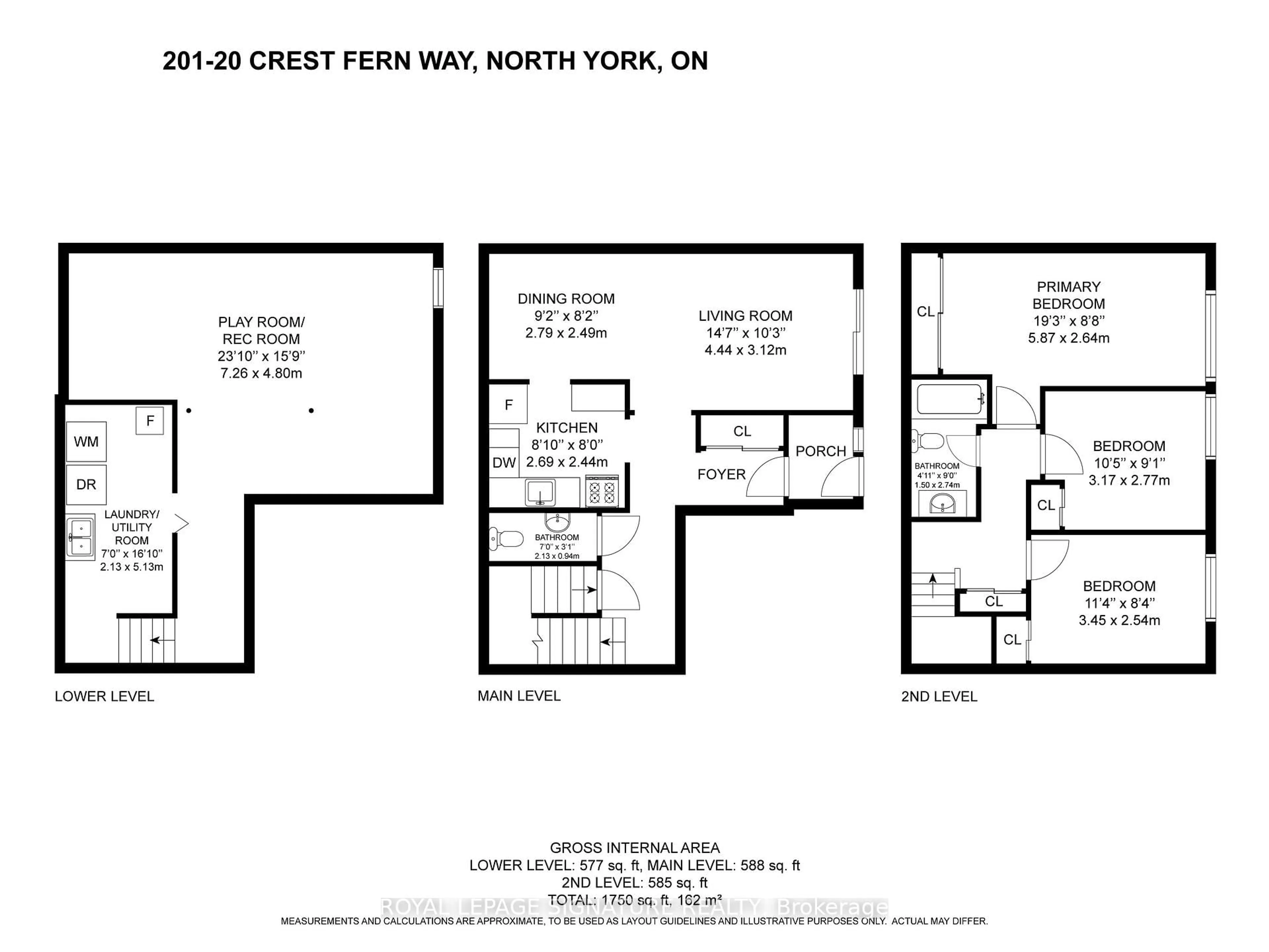 Floor plan for 20 Crest Fern Way, Toronto Ontario M2J 4M2