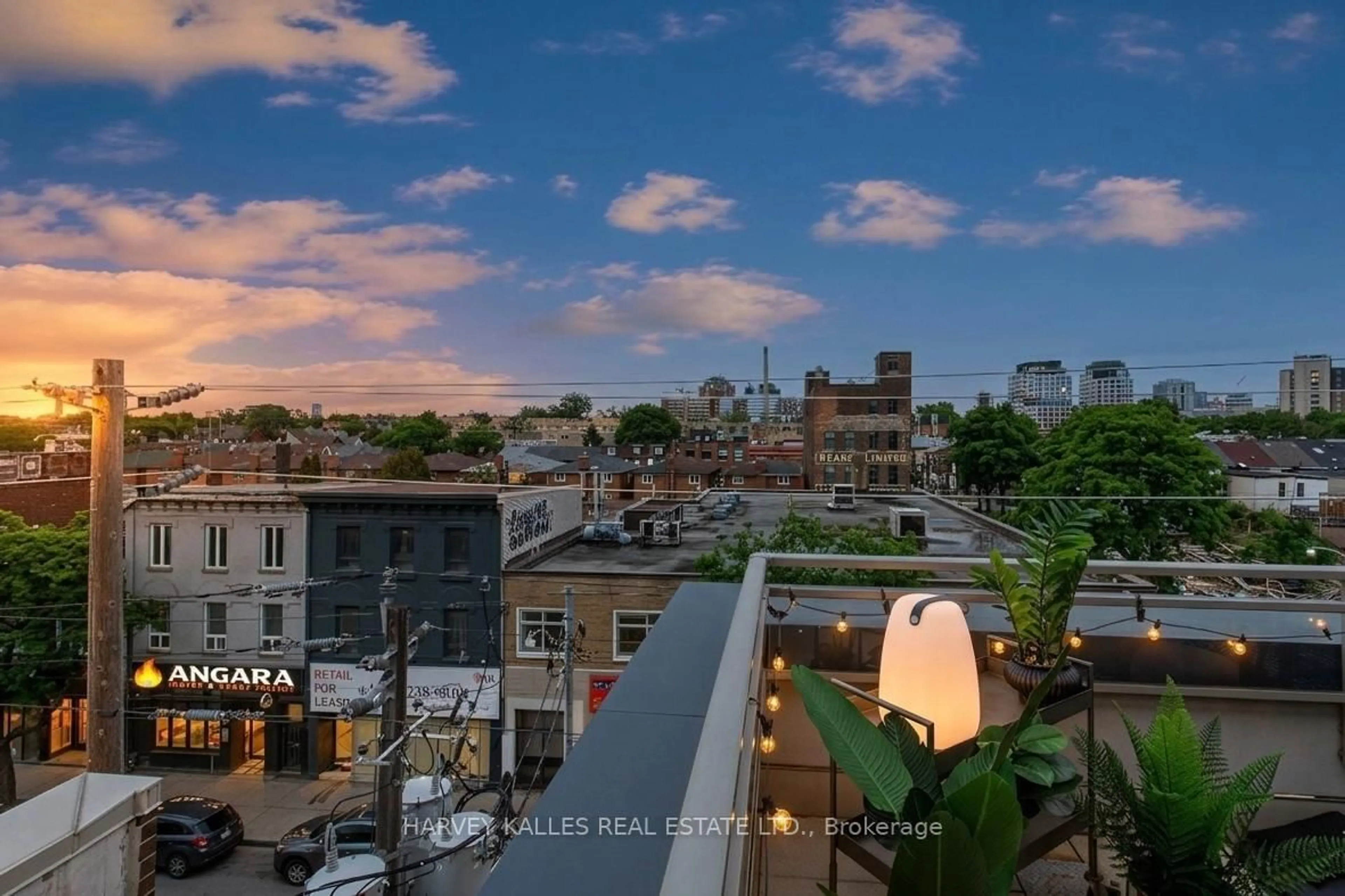 Patio, city buildings view from balcony for 156 Portland St #301, Toronto Ontario M5V 0G1