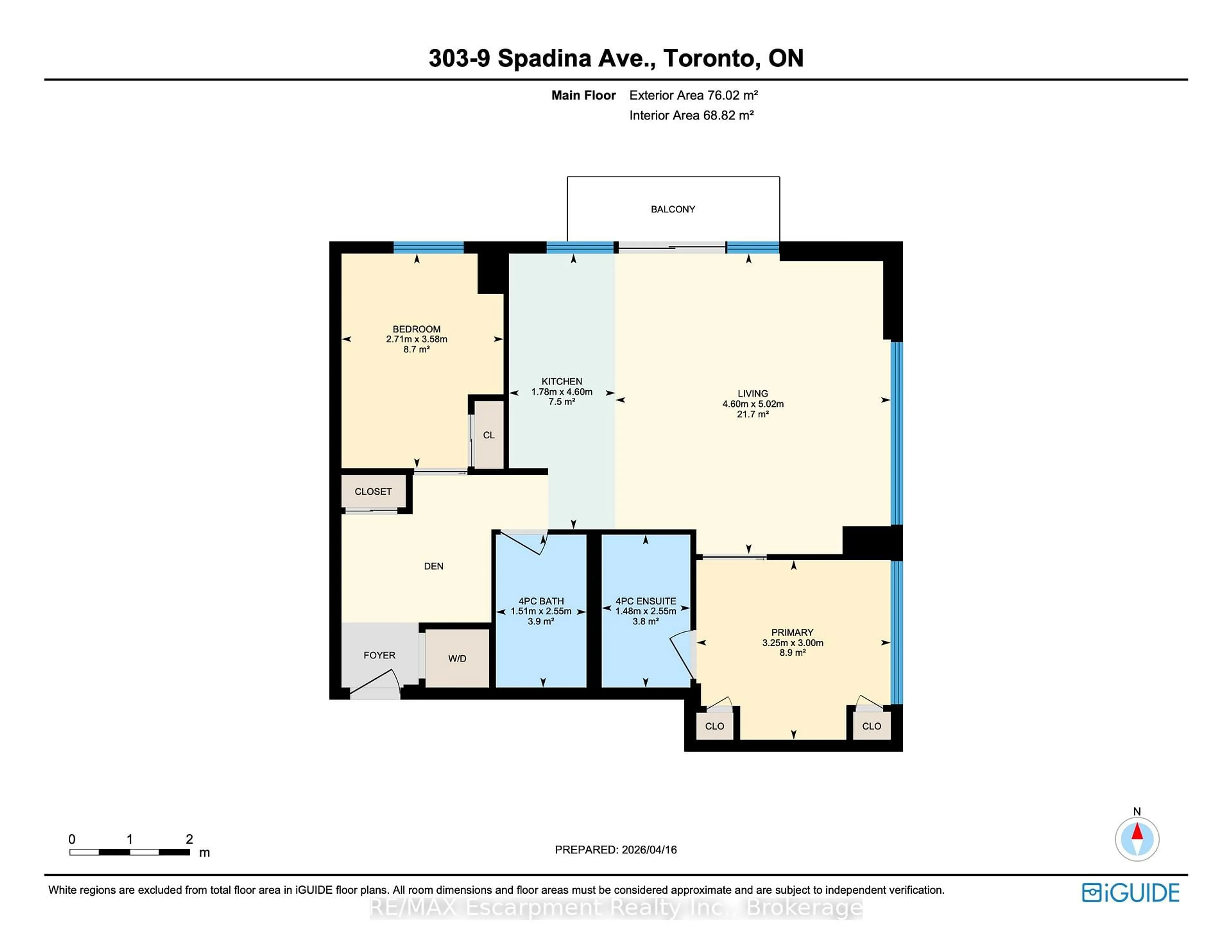 Floor plan for 9 Spadina Ave #303, Toronto Ontario M5V 3V5