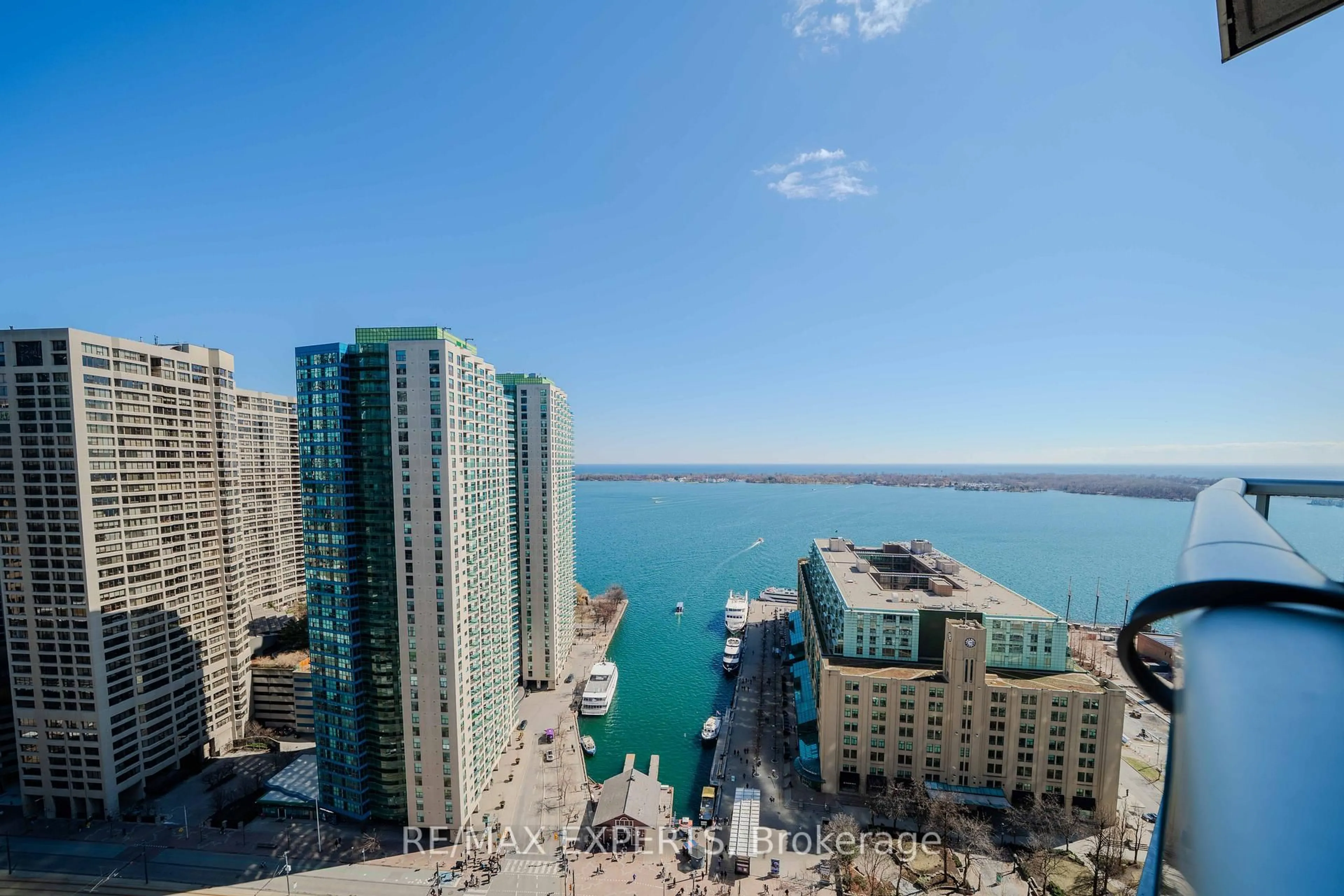 A pic from outside/outdoor area/front of a property/back of a property/a pic from drone, water/lake/river/ocean view for 8 York St #2905, Toronto Ontario M5J 2Y2