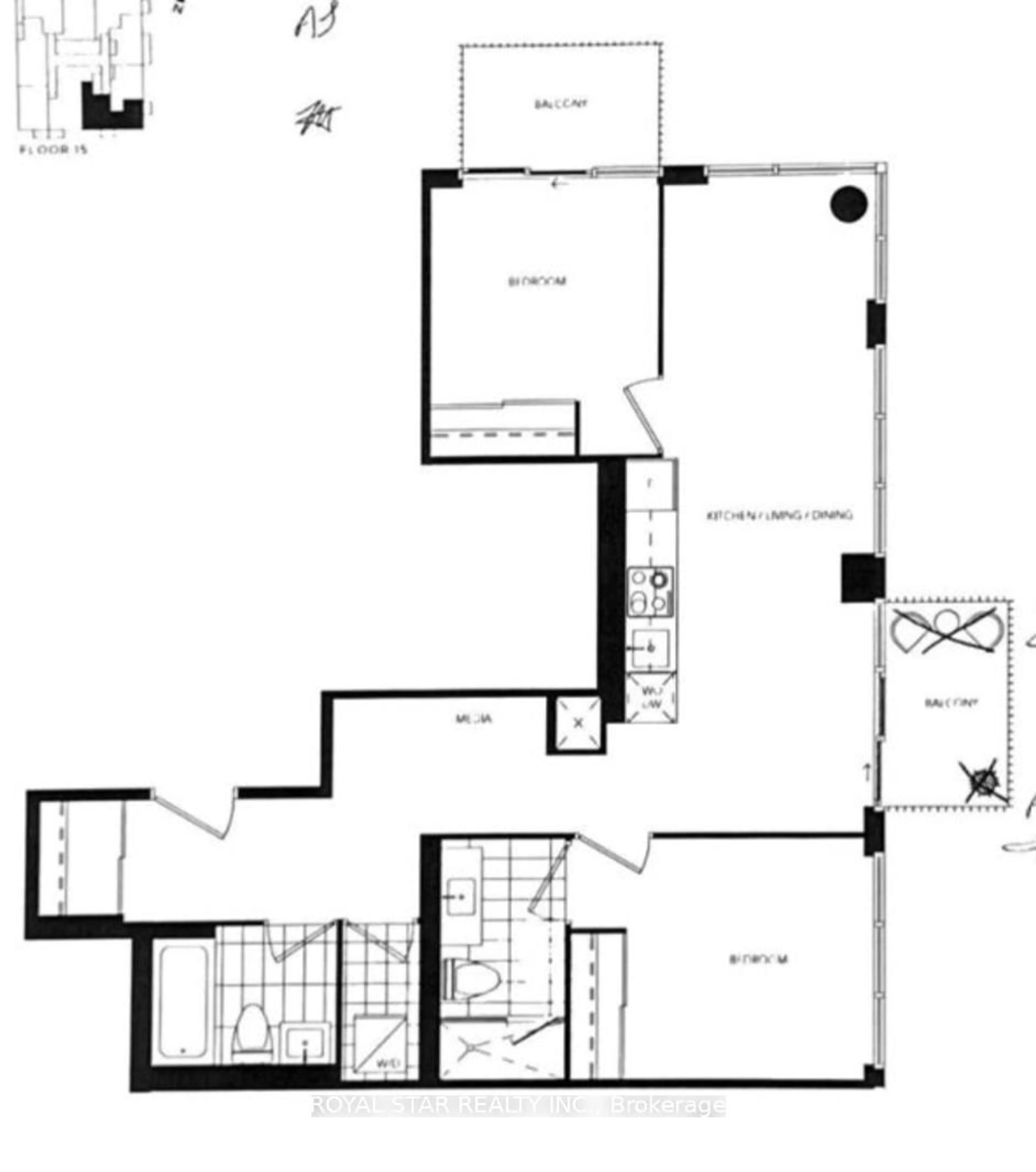 Floor plan for 2 Augusta Ave #PH04, Toronto Ontario M5V 0T3