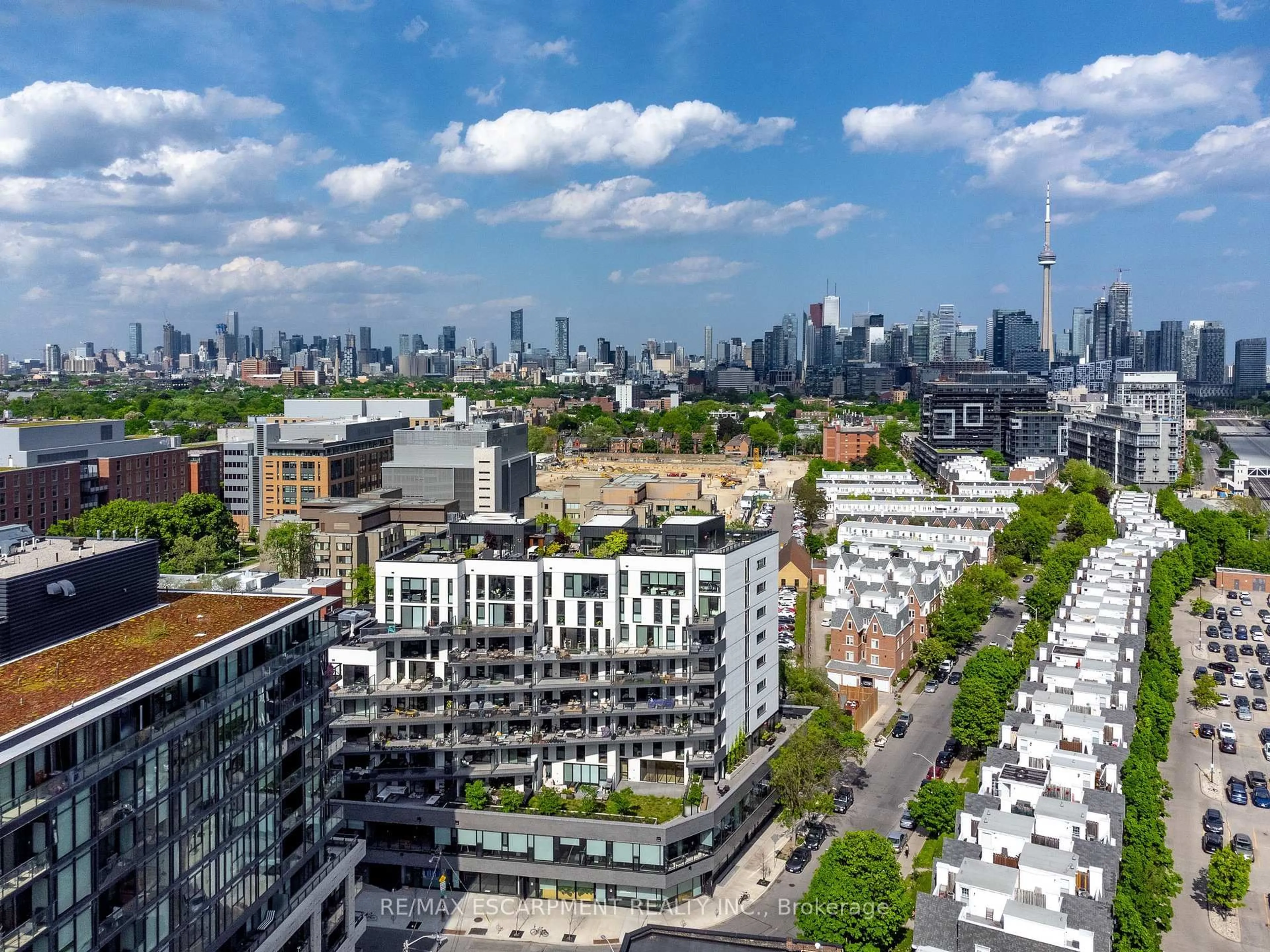 A pic from outside/outdoor area/front of a property/back of a property/a pic from drone, city buildings view from balcony for 41 Dovercourt Rd #PH1001, Toronto Ontario M6J 0G6
