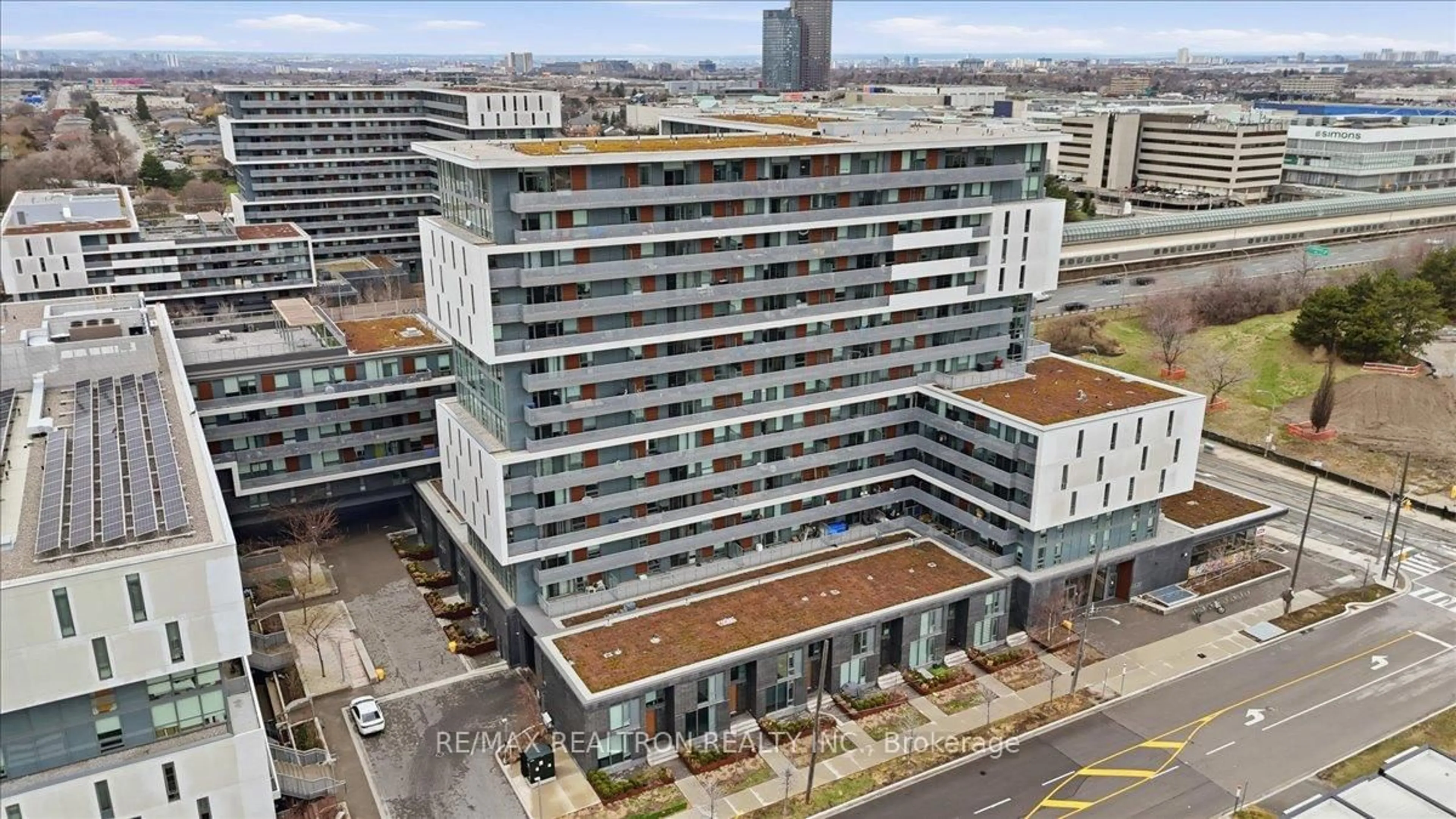 A pic from outside/outdoor area/front of a property/back of a property/a pic from drone, city buildings view from balcony for 120 Varna Dr #1004, Toronto Ontario M6A 0B3