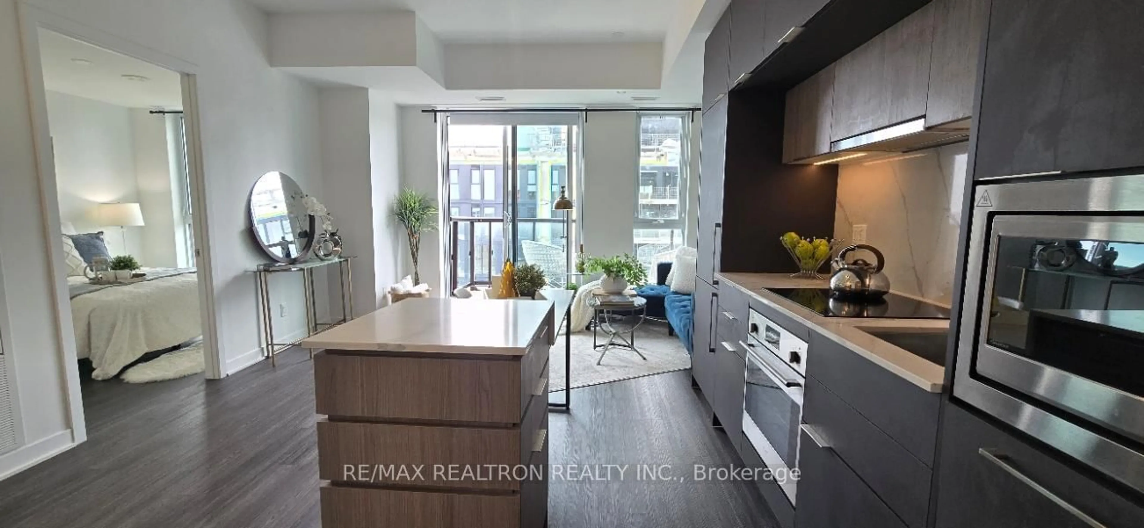 Contemporary kitchen, ceramic/tile floor for 185 Alberta Ave #1208, Toronto Ontario M6C 0A5