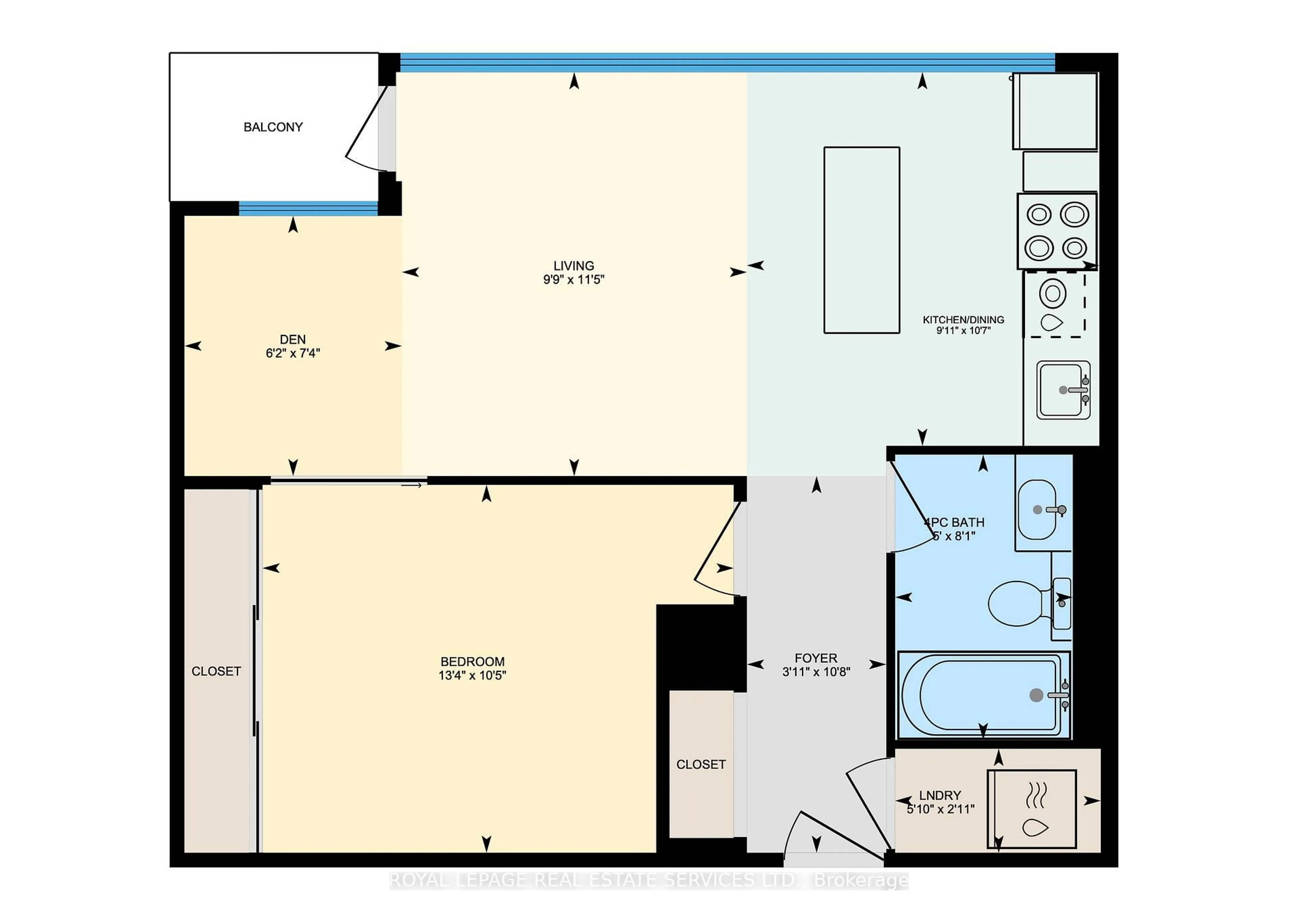Floor plan for 15 Brunel Crt #623, Toronto Ontario M5V 3Y6