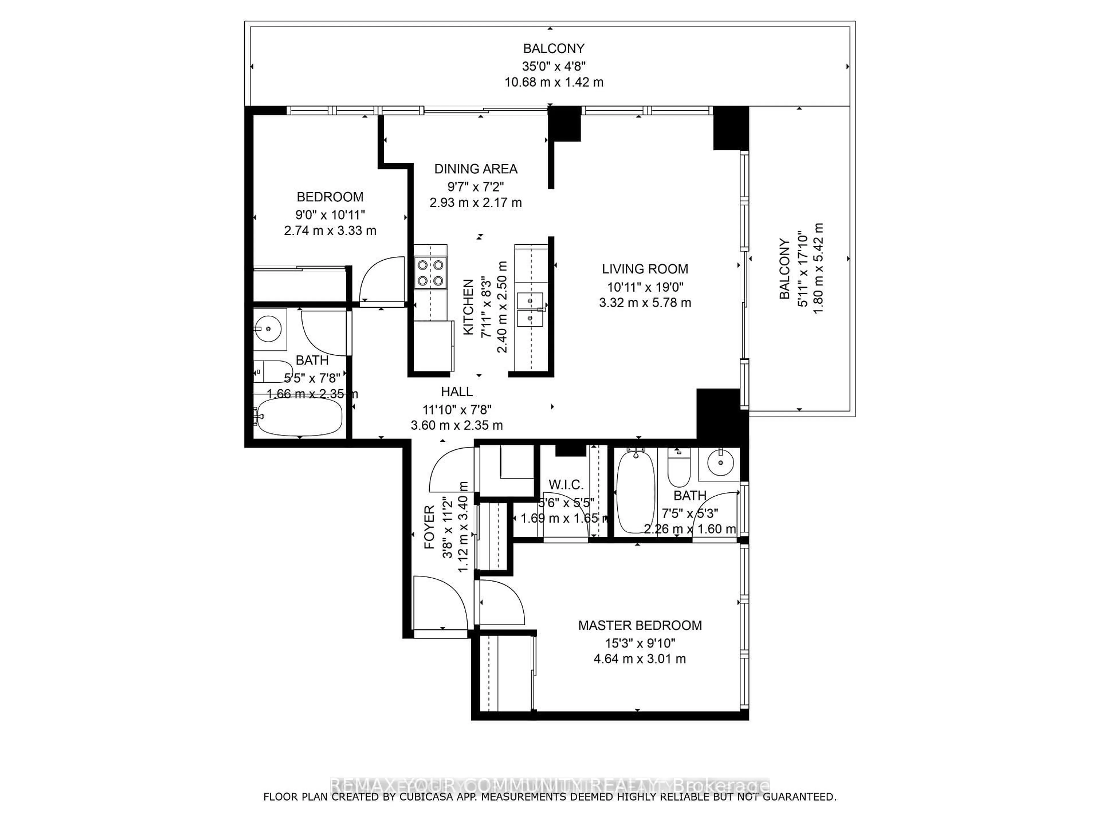 Floor plan for 825 Church St #611, Toronto Ontario M4W 3Z4