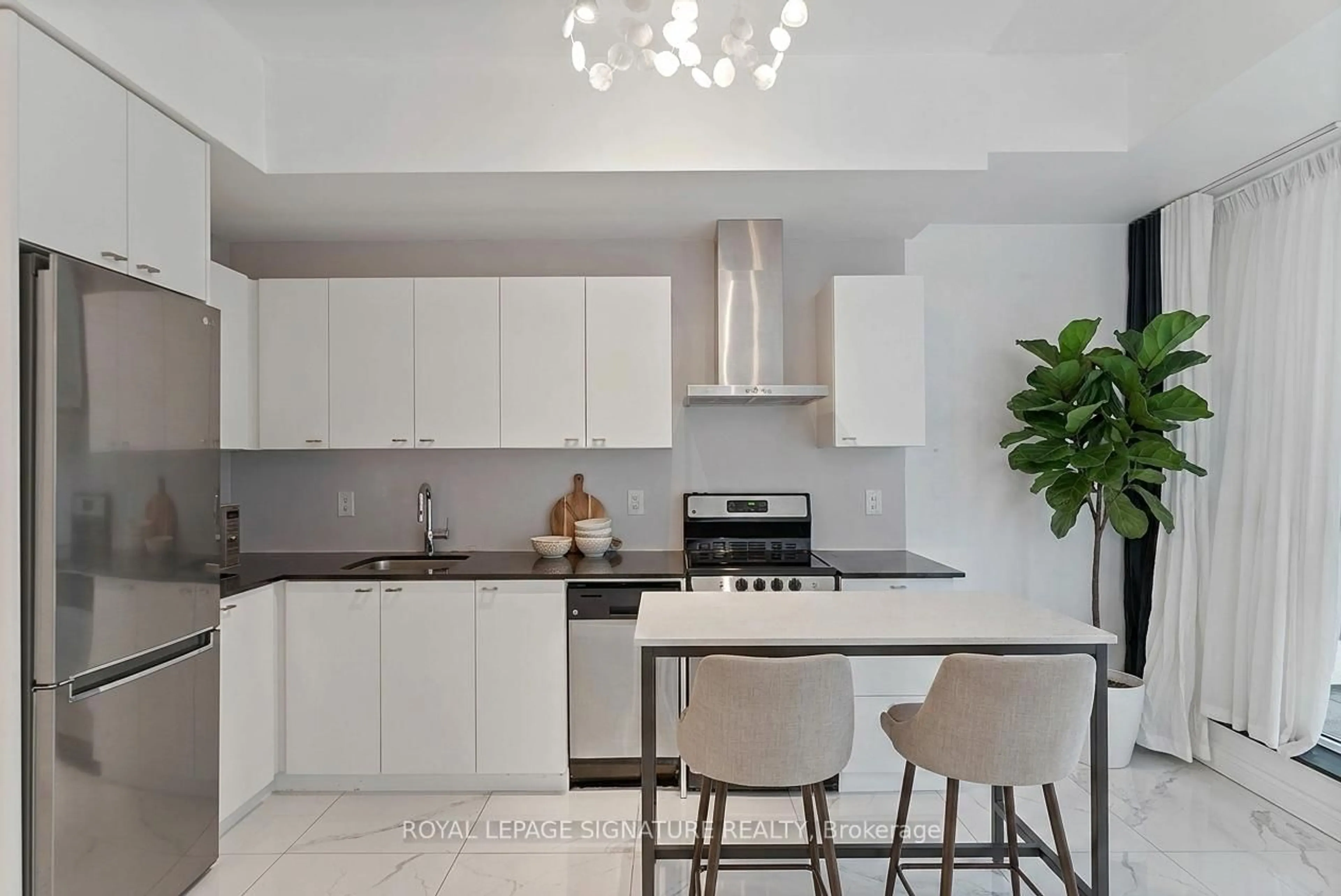 Contemporary kitchen, ceramic/tile floor for 51 East Liberty St #517, Toronto Ontario M6K 3P8