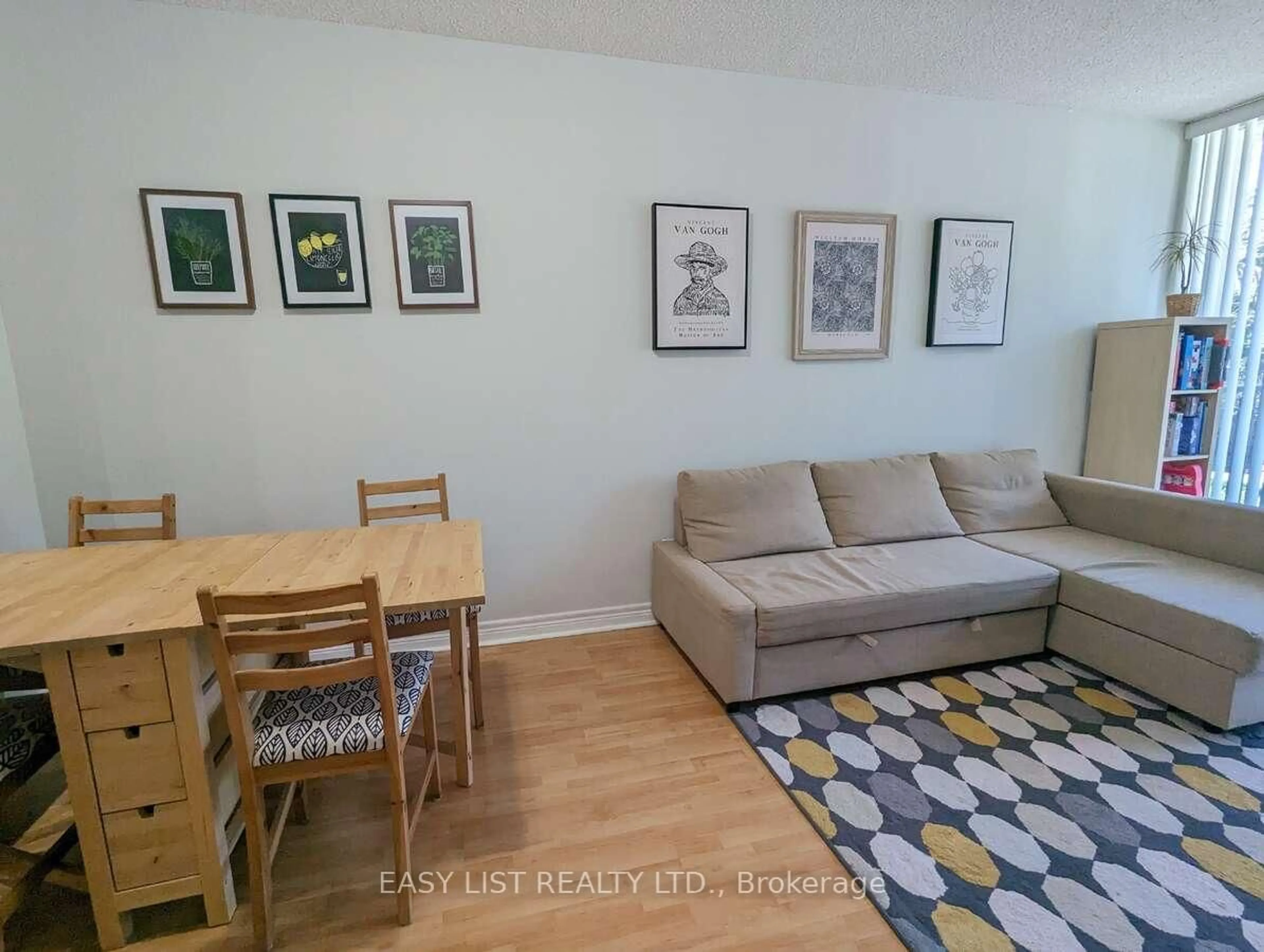 Living room with furniture, wood/laminate floor for 38 William Carson Cres #222, Toronto Ontario M2P 2H2