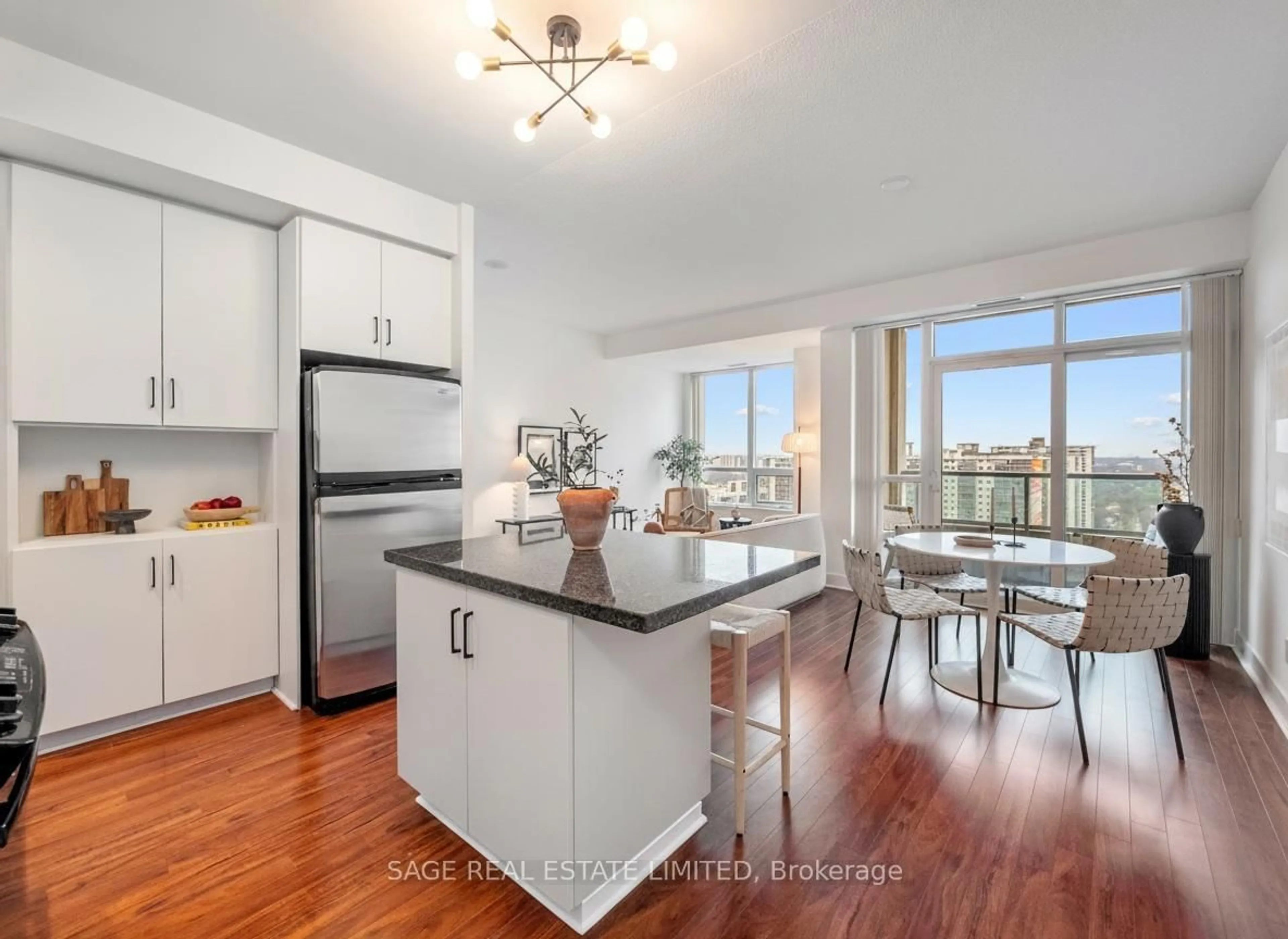 Open concept kitchen, wood/laminate floor for 120 Homewood Ave #2804, Toronto Ontario M4Y 2J3