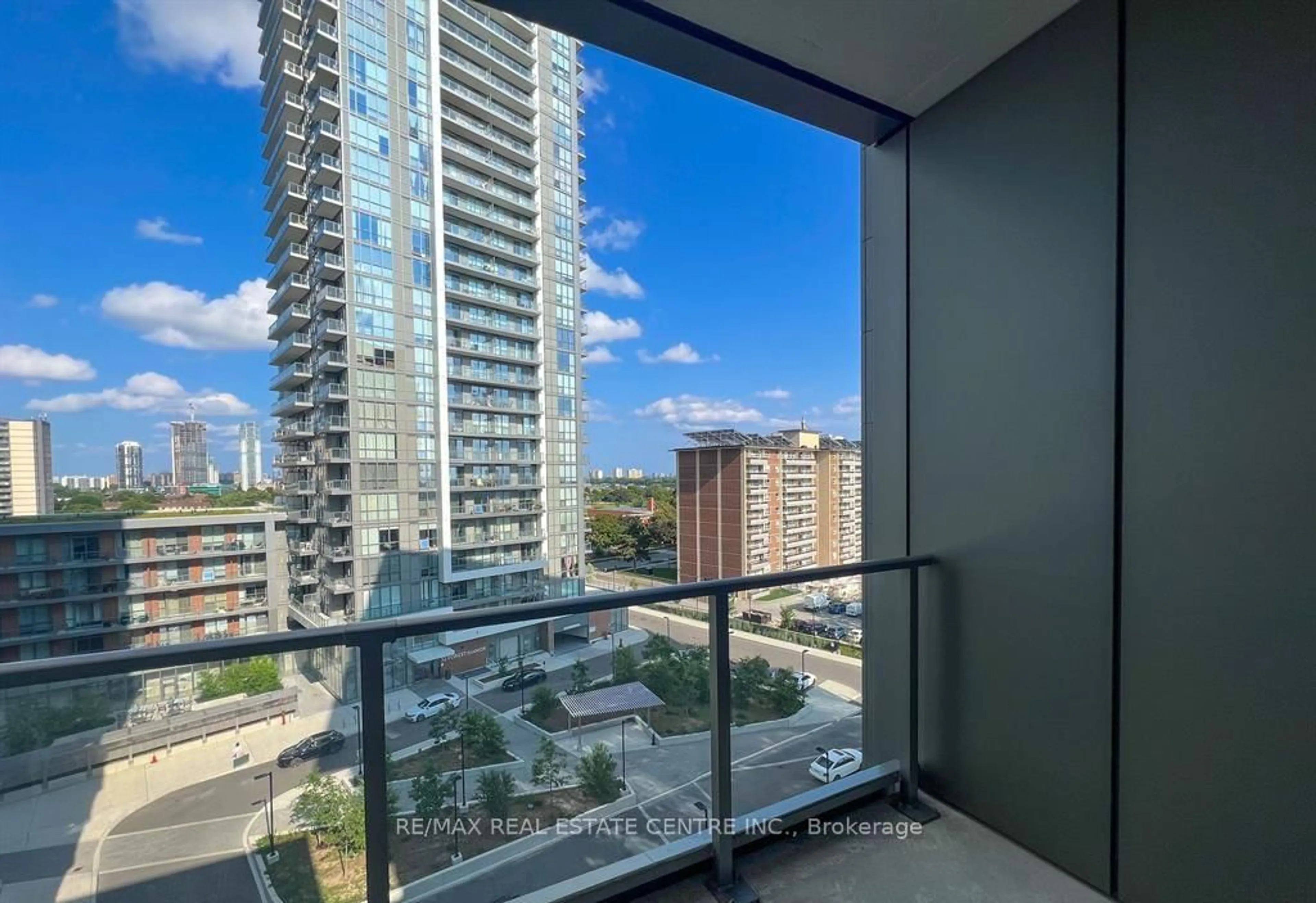 Balcony in the apartment, city buildings view from balcony for 36 Forest Manor Rd #722, Toronto Ontario M2J 1M1