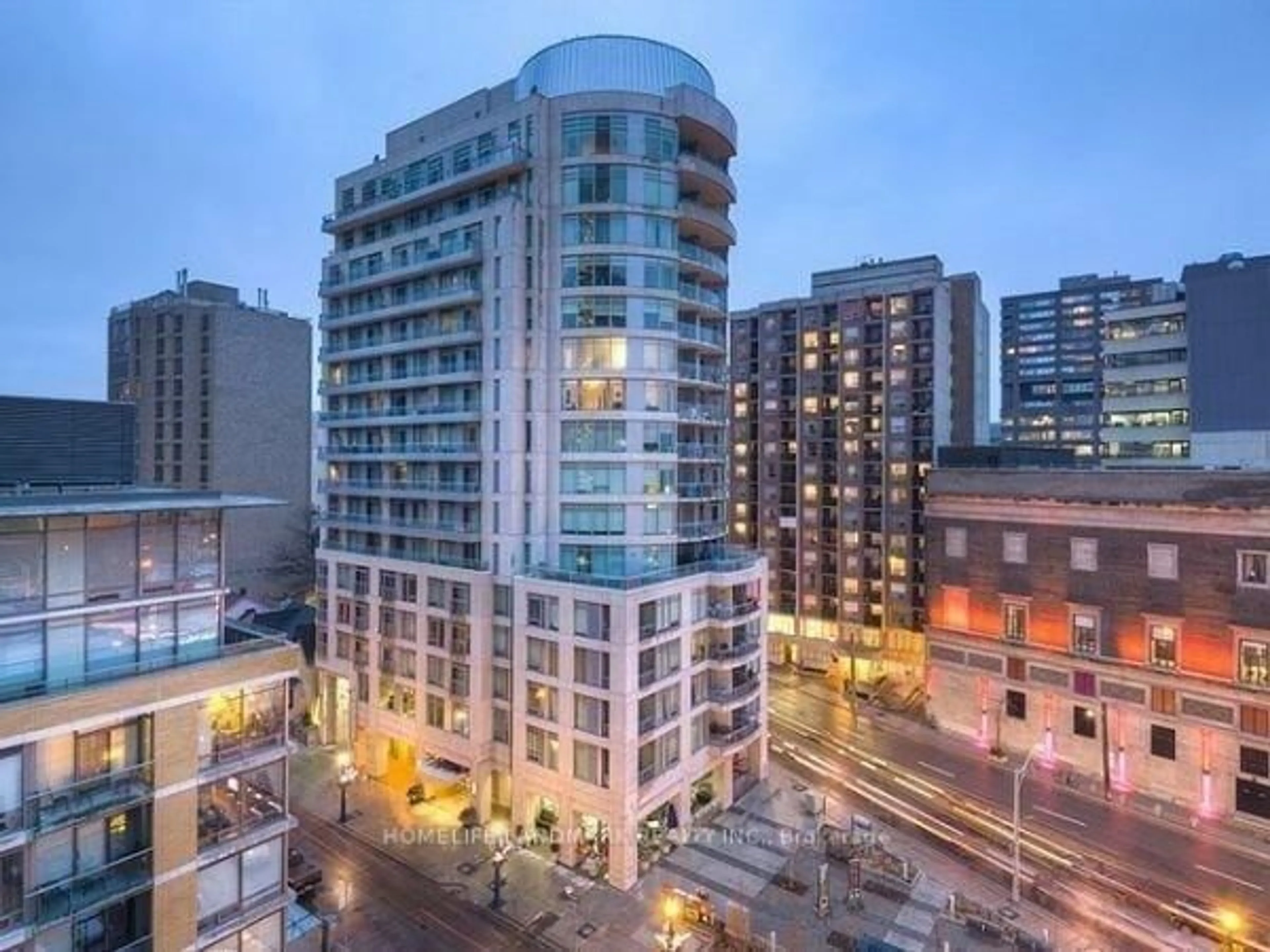A pic from outside/outdoor area/front of a property/back of a property/a pic from drone, city buildings view from balcony for 8 Scollard St #1009, Toronto Ontario M5R 1M2