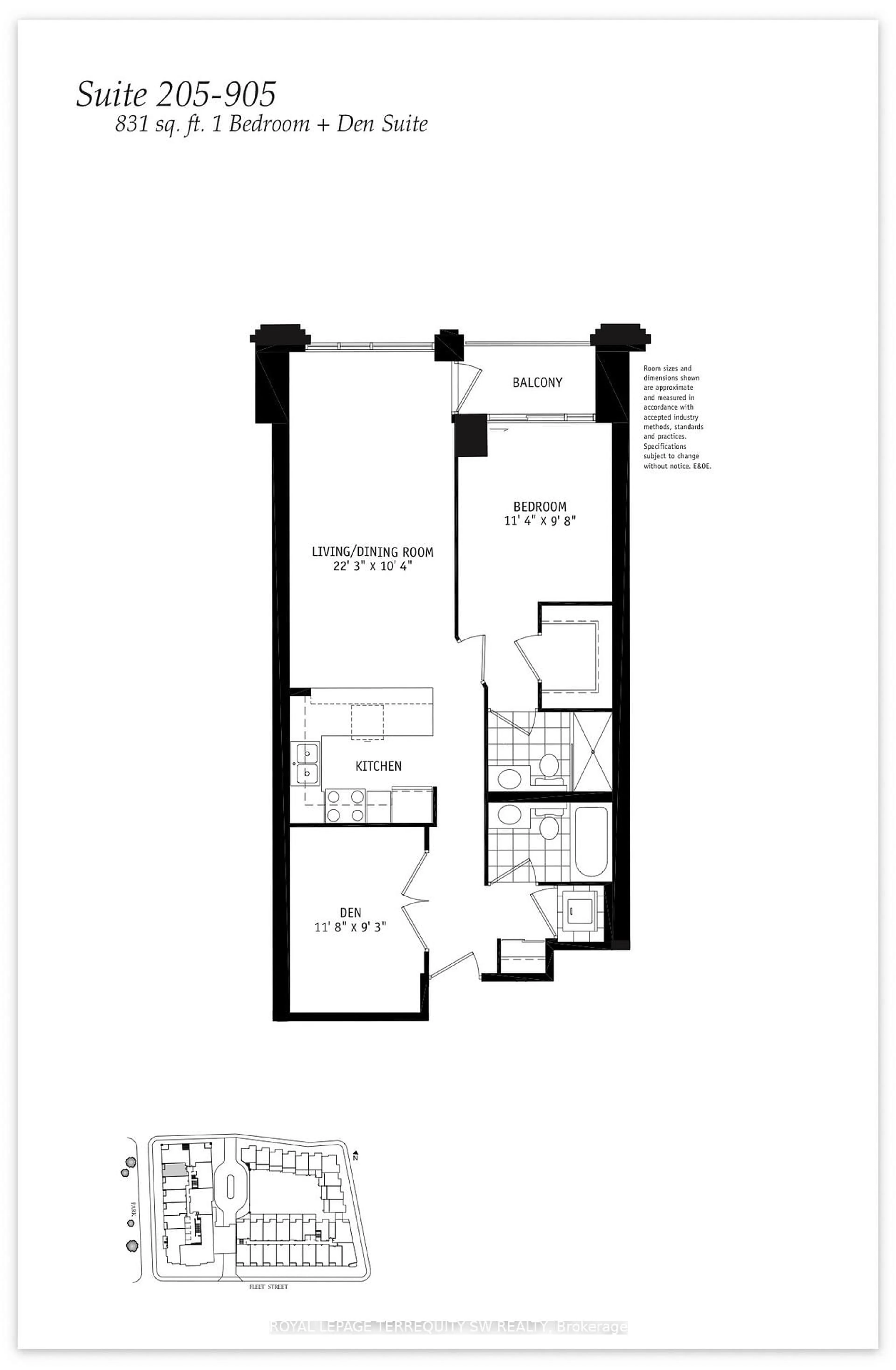 Floor plan for 628 Fleet St #405, Toronto Ontario M5V 1A8