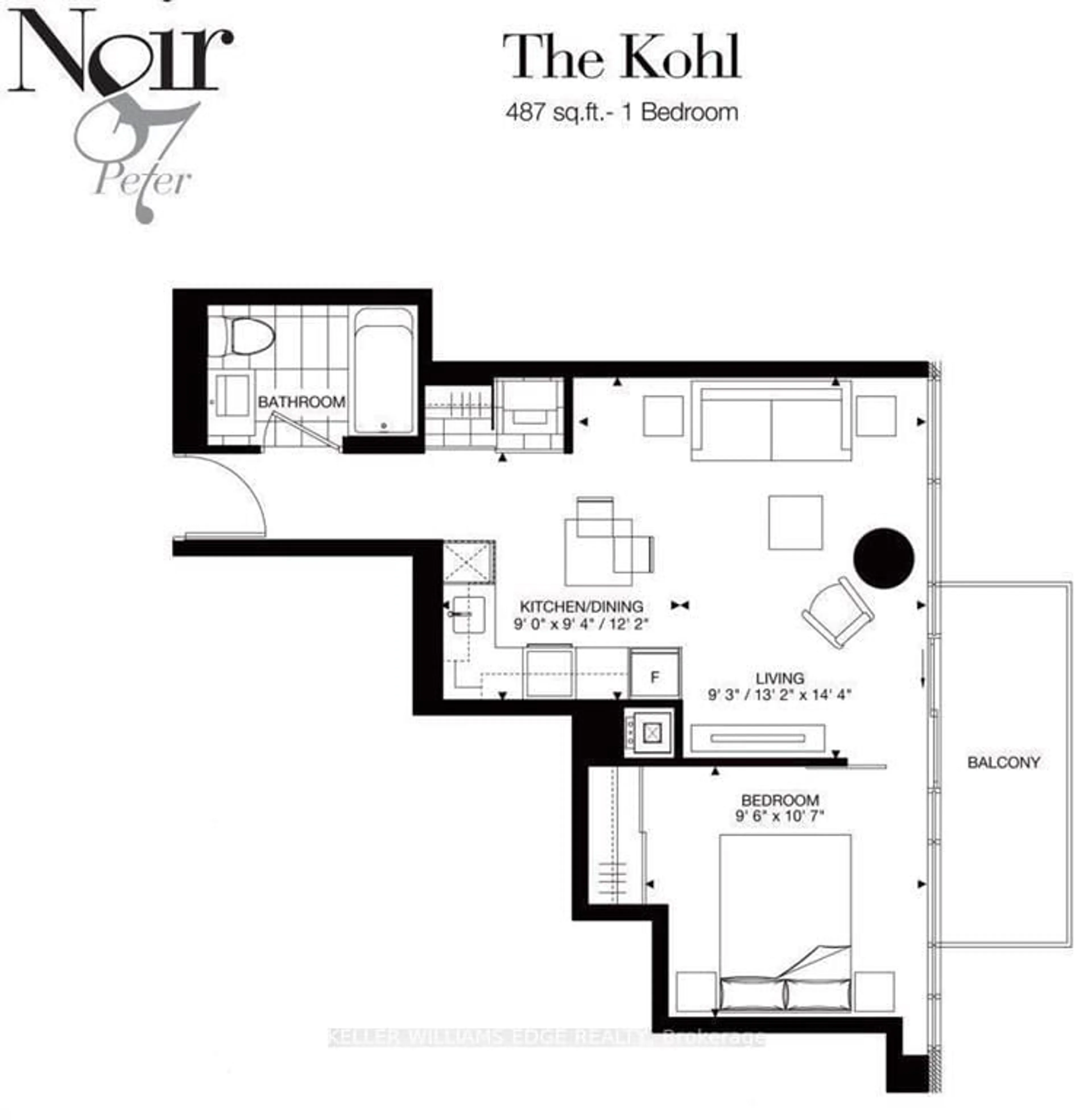 Floor plan for 87 Peter St #3612, Toronto Ontario M5V 2G4
