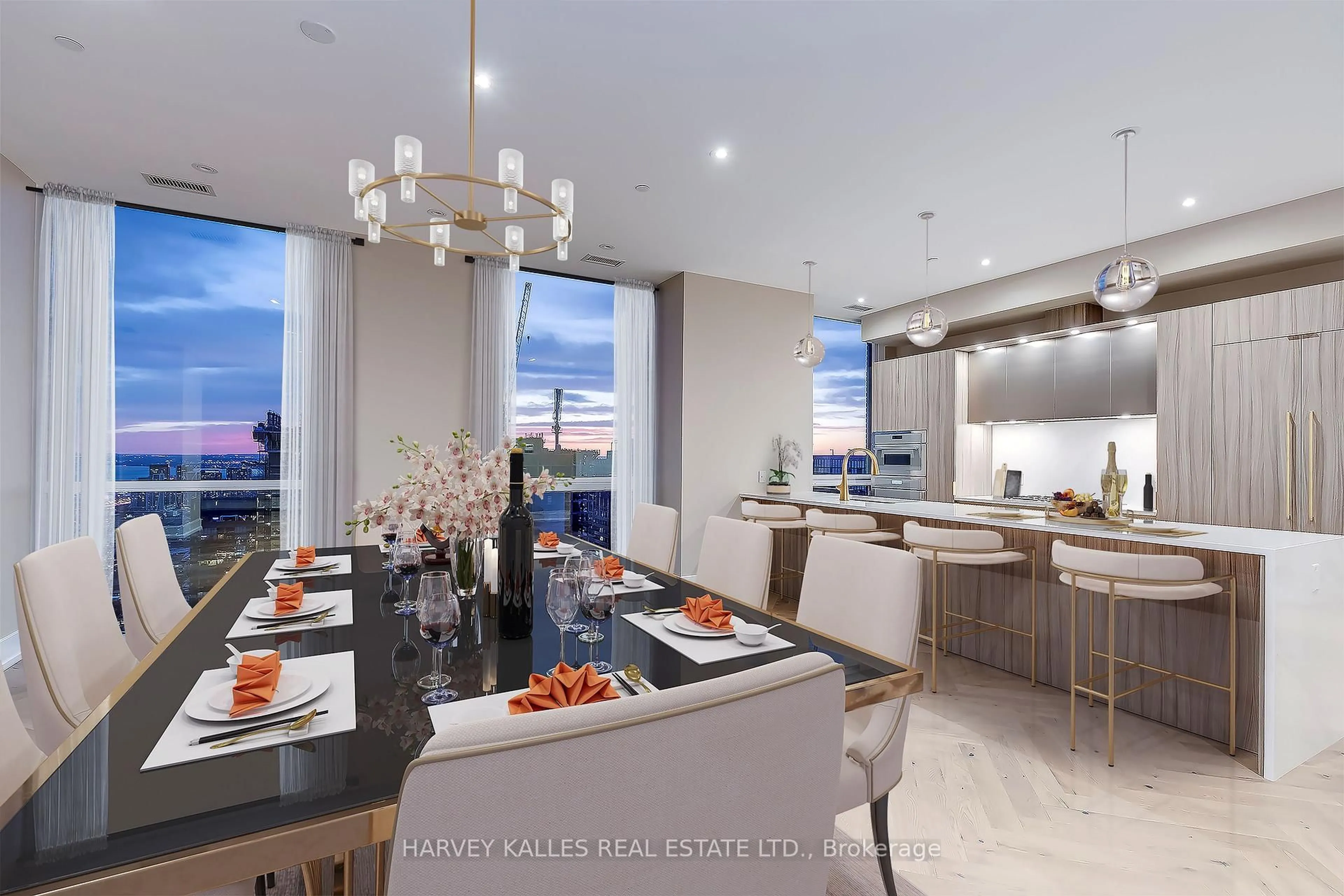 Open concept kitchen, ceramic/tile floor for 99 John St #4801, Toronto Ontario M5V 0S6