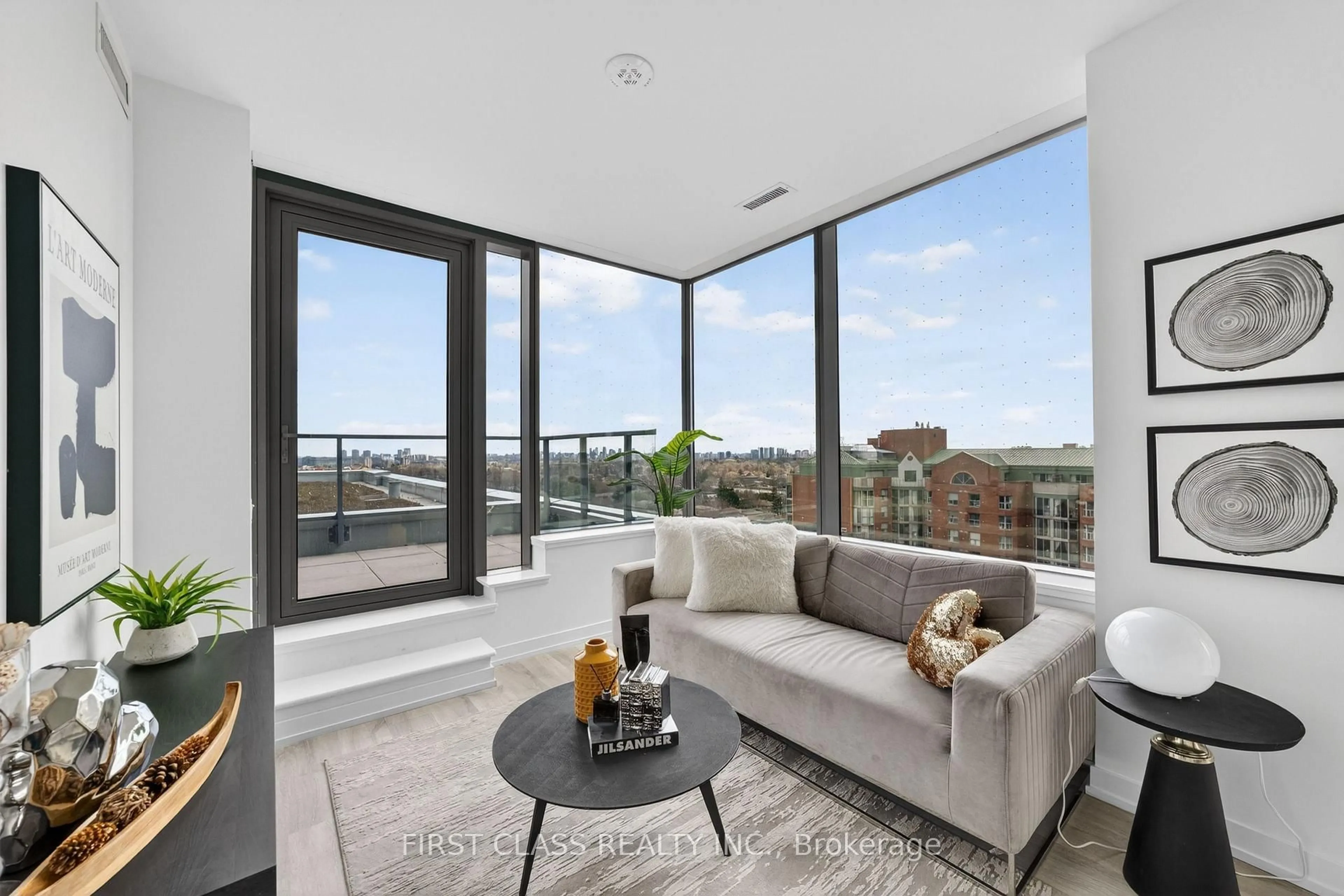 Living room with furniture, unknown for 8 Olympic Garden Dr #S1204, Toronto Ontario M2M 0B9