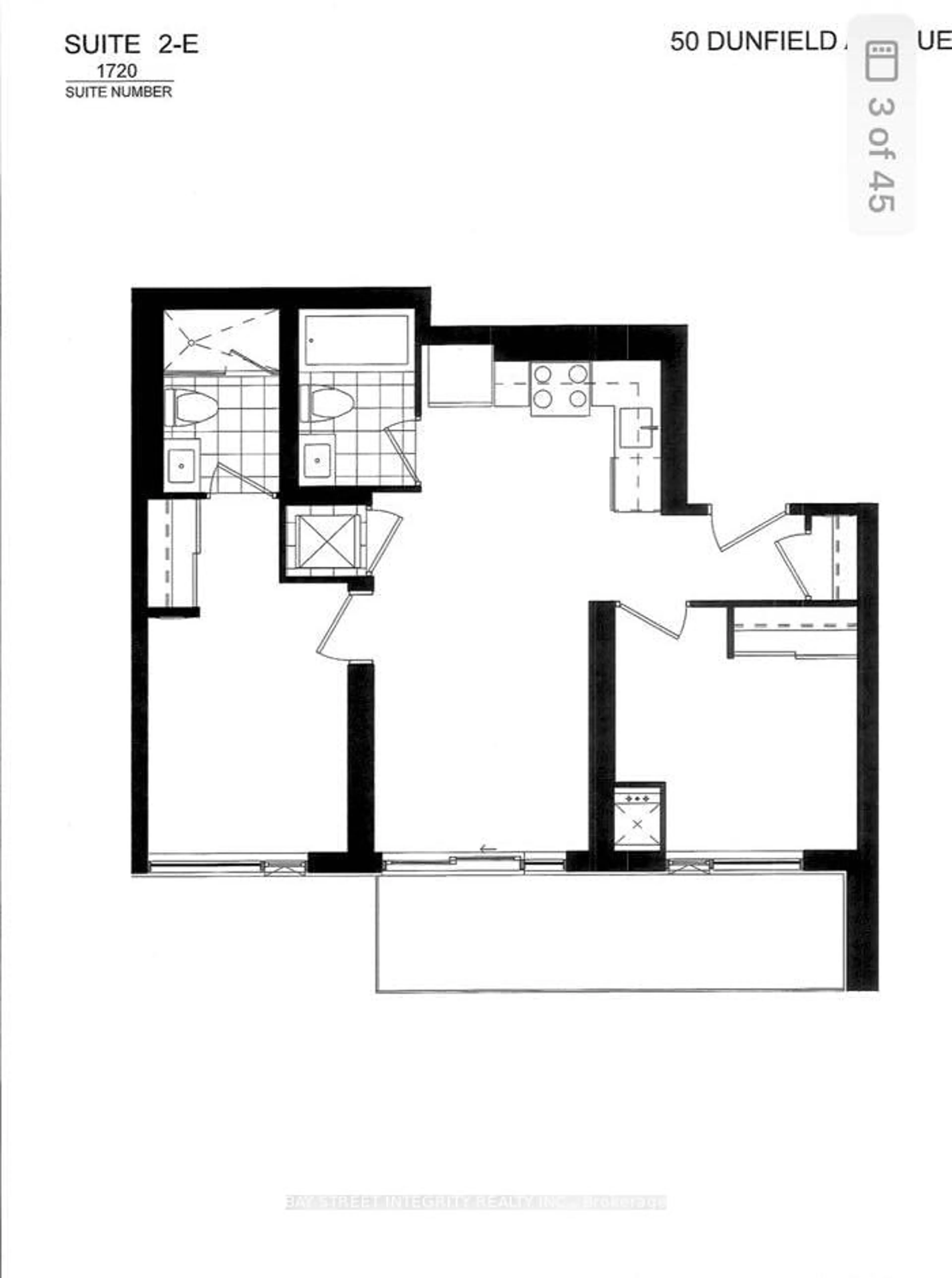 Floor plan for 50 Dunfield Ave #1720, Toronto Ontario M4S 0E4