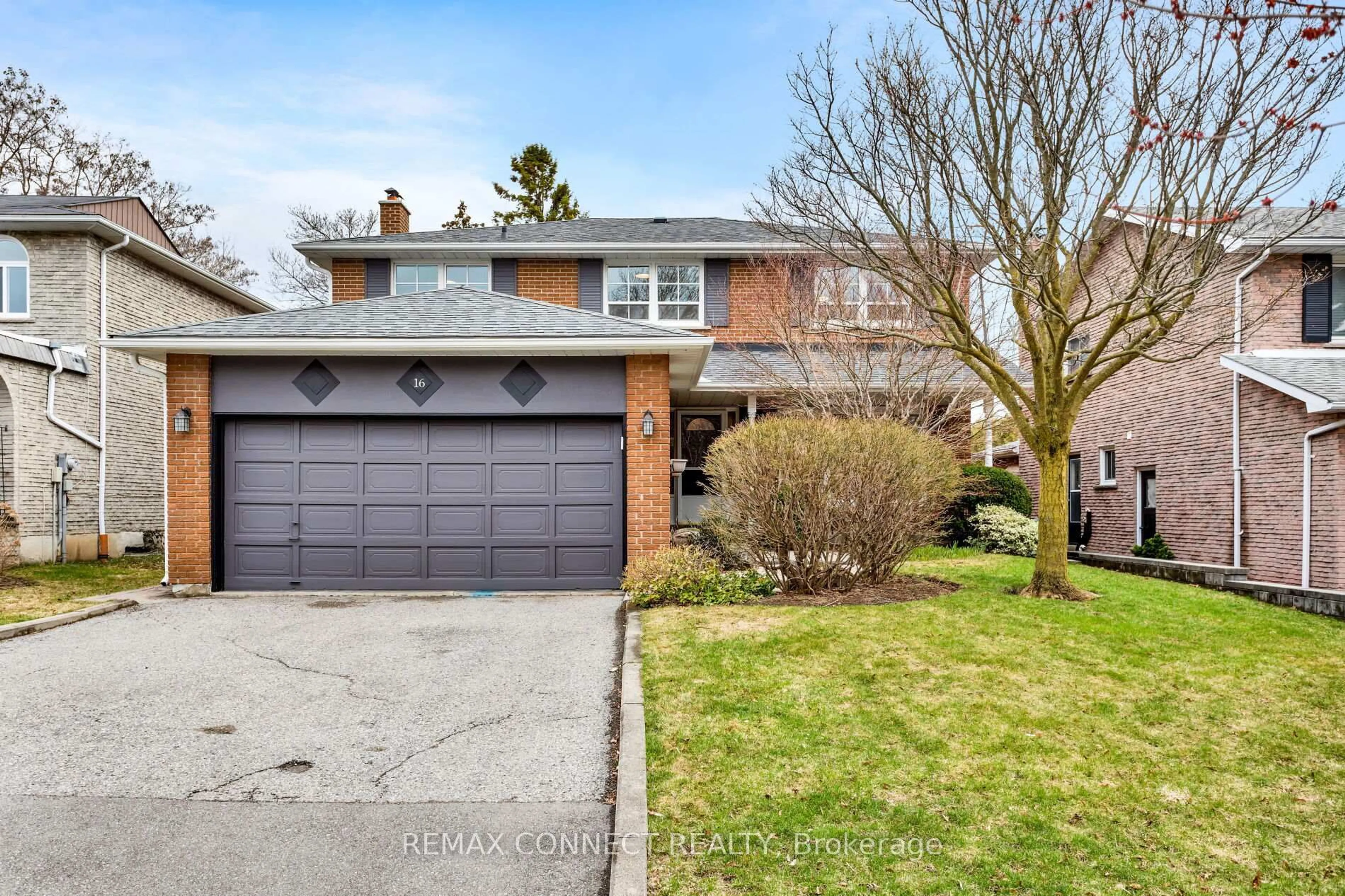 Home with brick exterior material, street for 16 Shadberry Dr, Toronto Ontario M2H 3C8