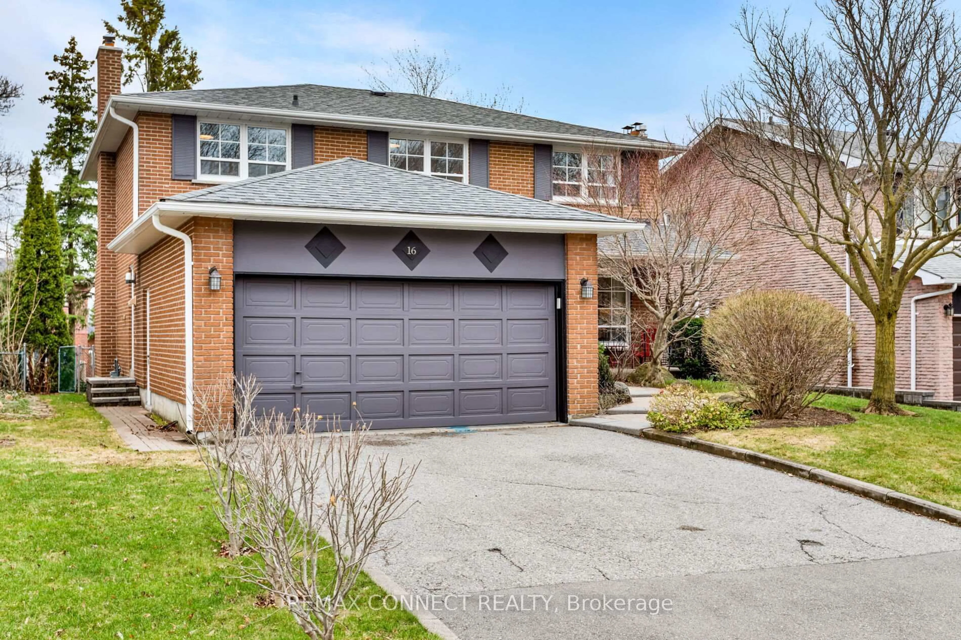 Home with brick exterior material, street for 16 Shadberry Dr, Toronto Ontario M2H 3C8