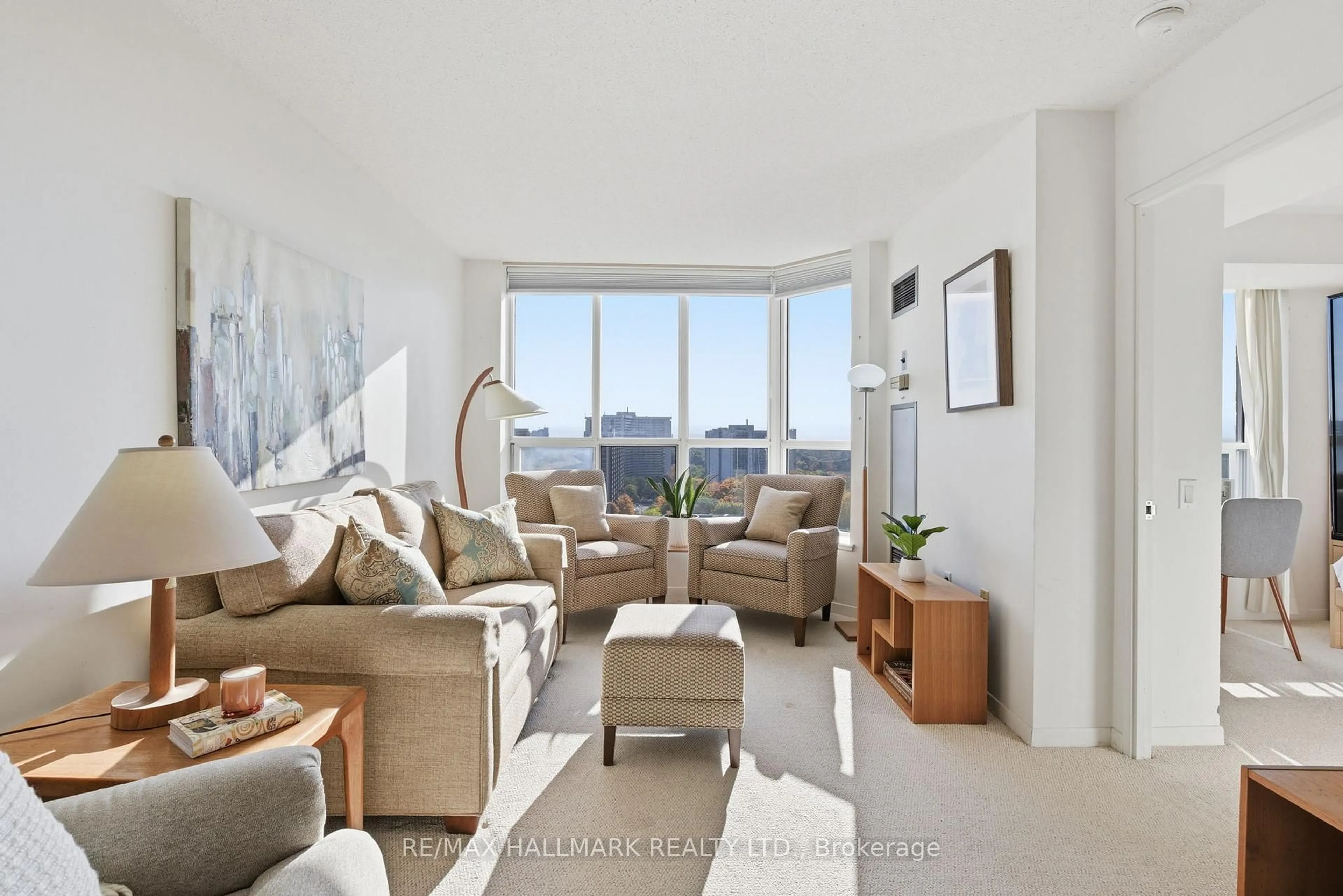 Living room with furniture, unknown for 21 Overlea Blvd #1801, Toronto Ontario M4H 1P2