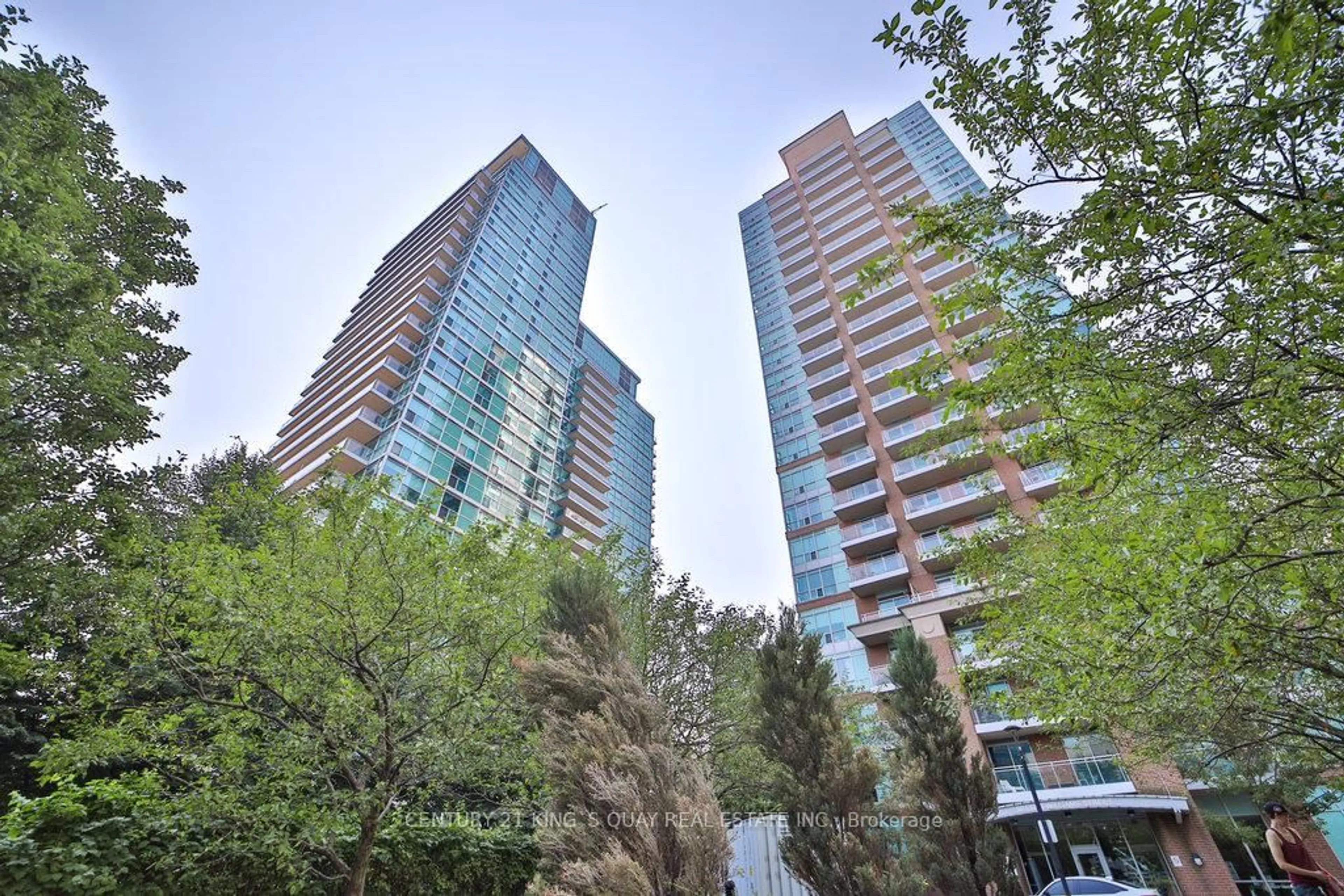 Patio, city buildings view from balcony for 80 Western Battery Rd #212, Toronto Ontario M6K 3S1