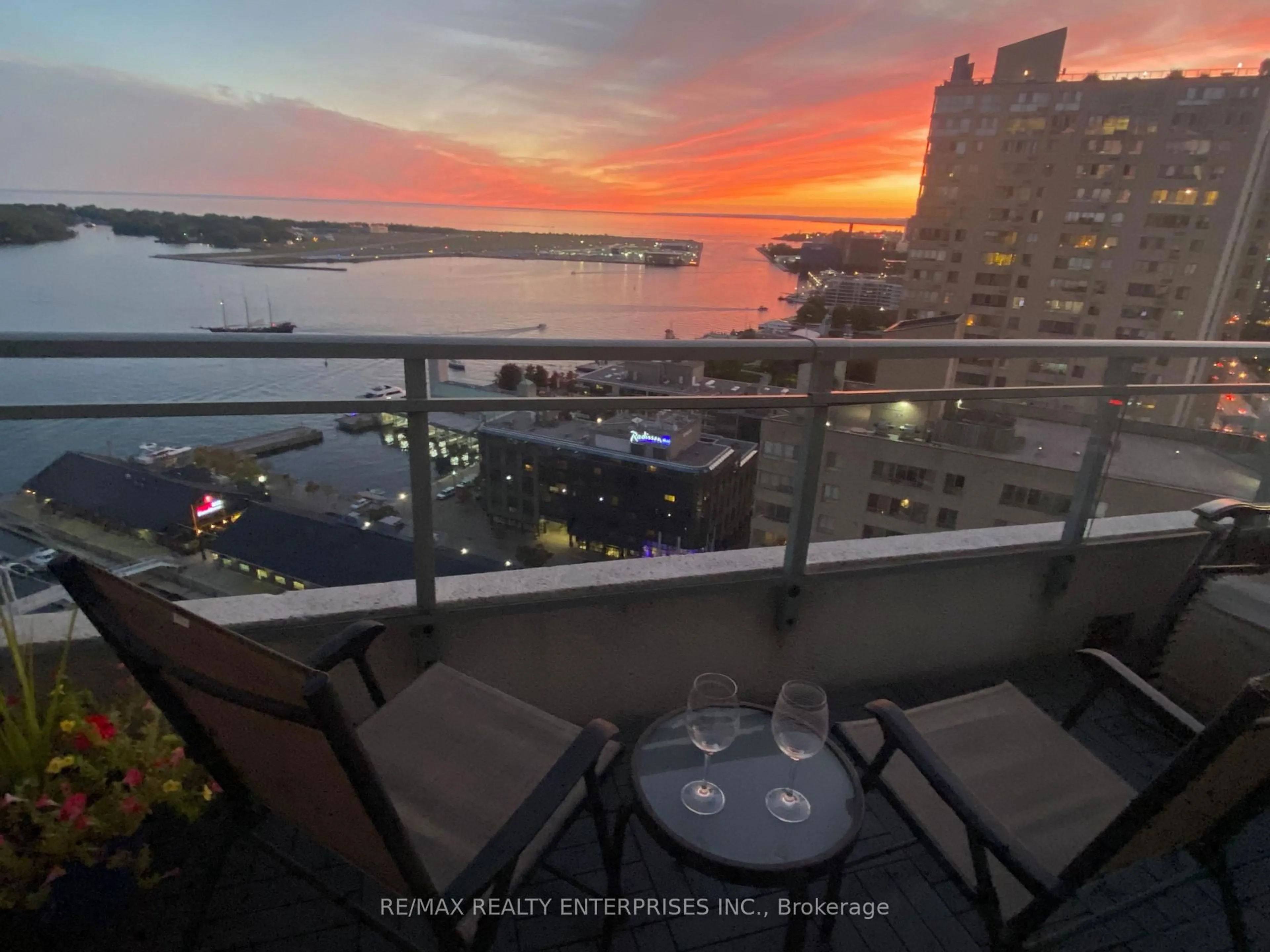Balcony in the apartment, water/lake/river/ocean view for 230 Queens Quay #2816, Toronto Ontario M5J 2Y7