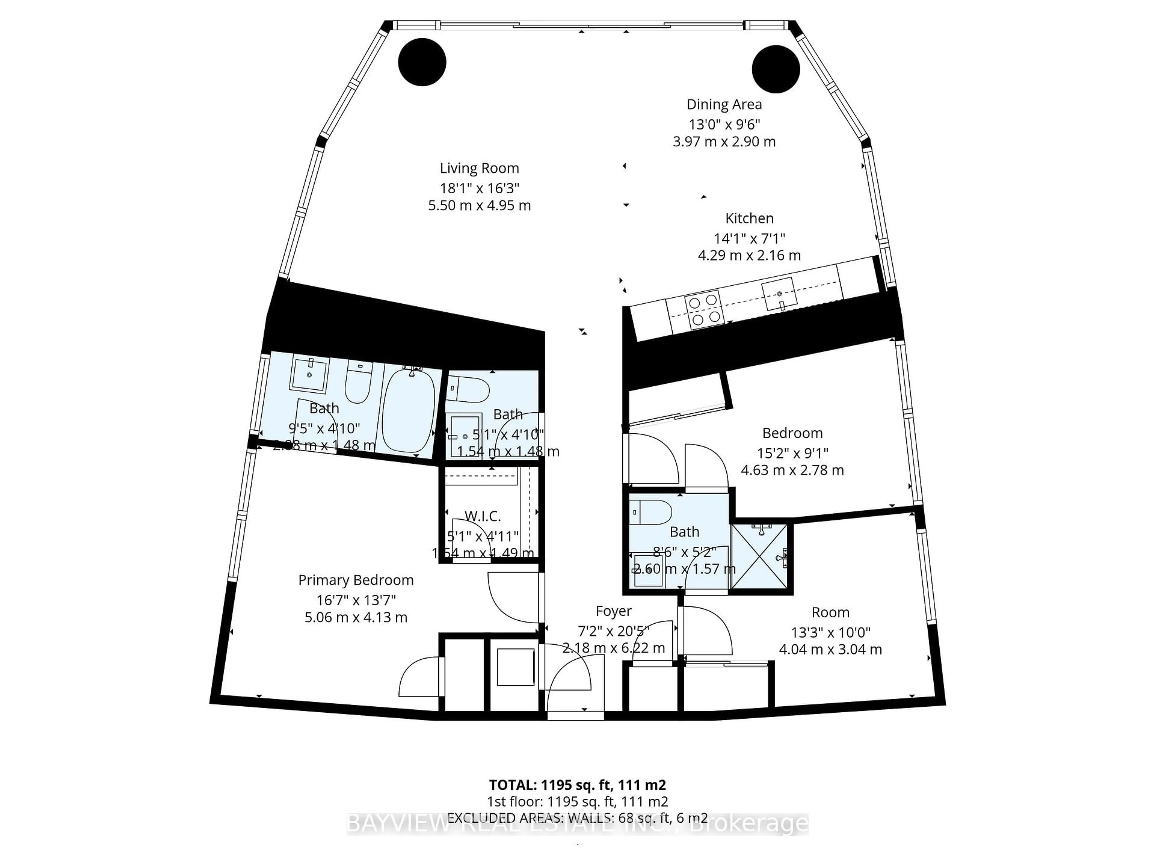 Floor plan for 10 York St #4110, Toronto Ontario M5J 2Z2