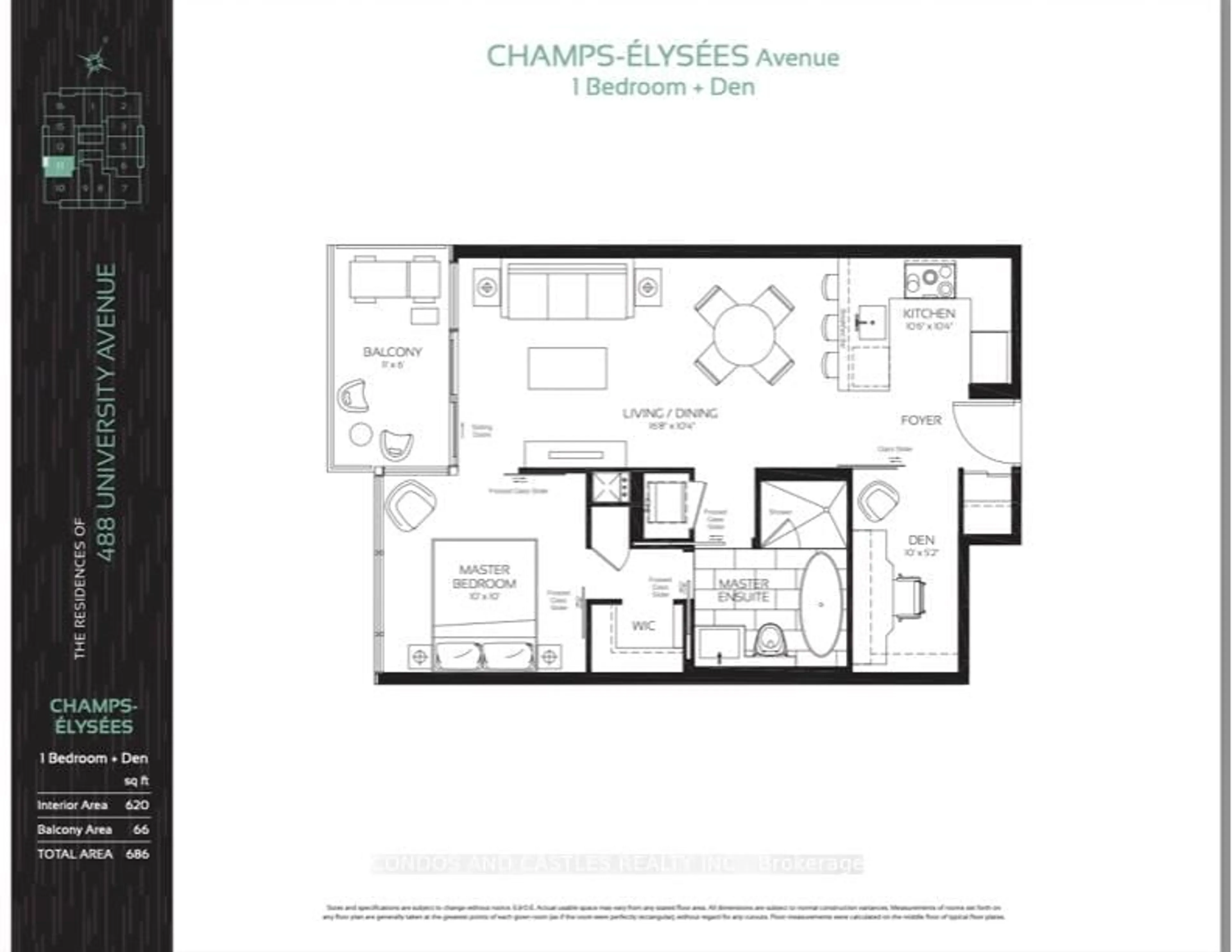 Floor plan for 488 University Ave #2011, Toronto Ontario M5G 0C1