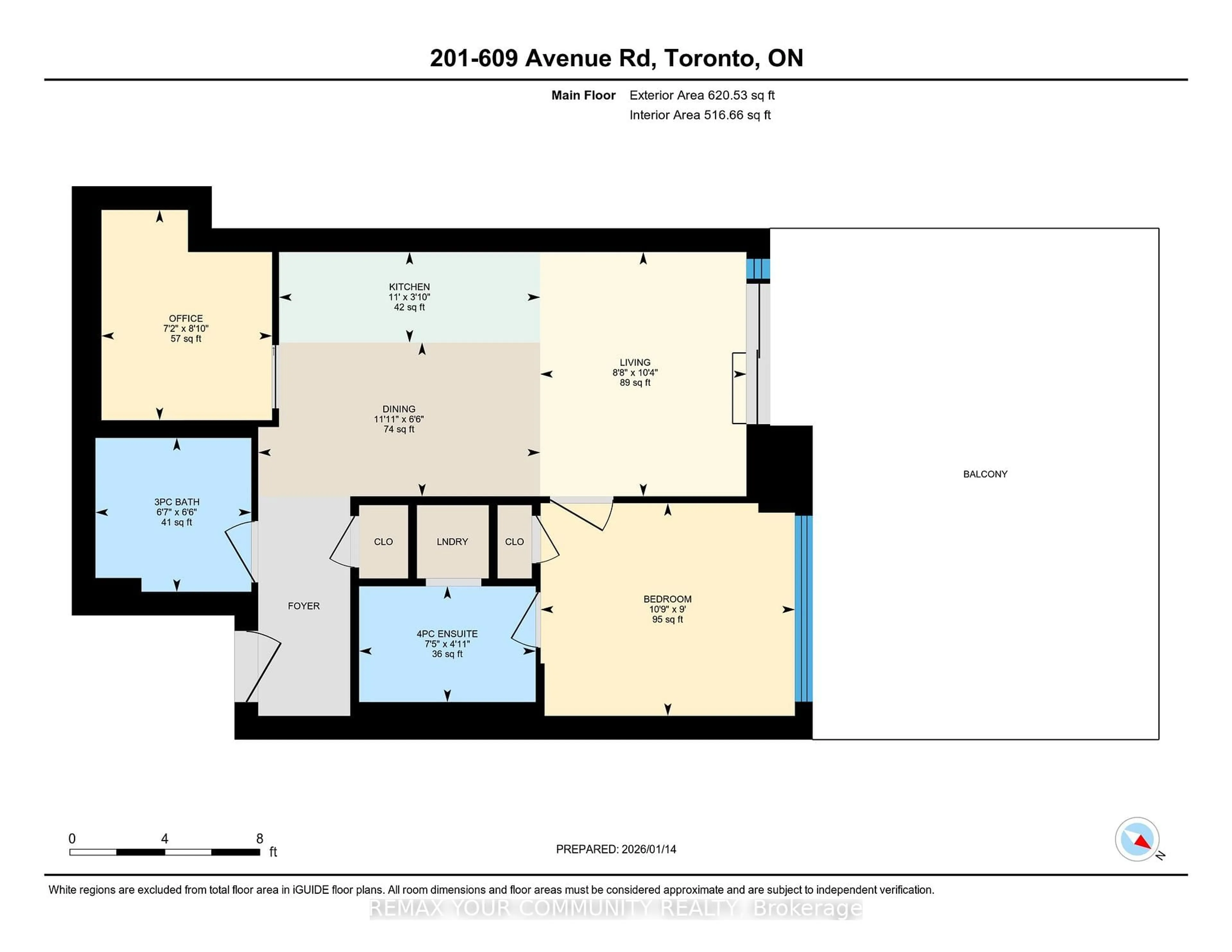 Floor plan for 609 Avenue Rd #201, Toronto Ontario M4V 0B1