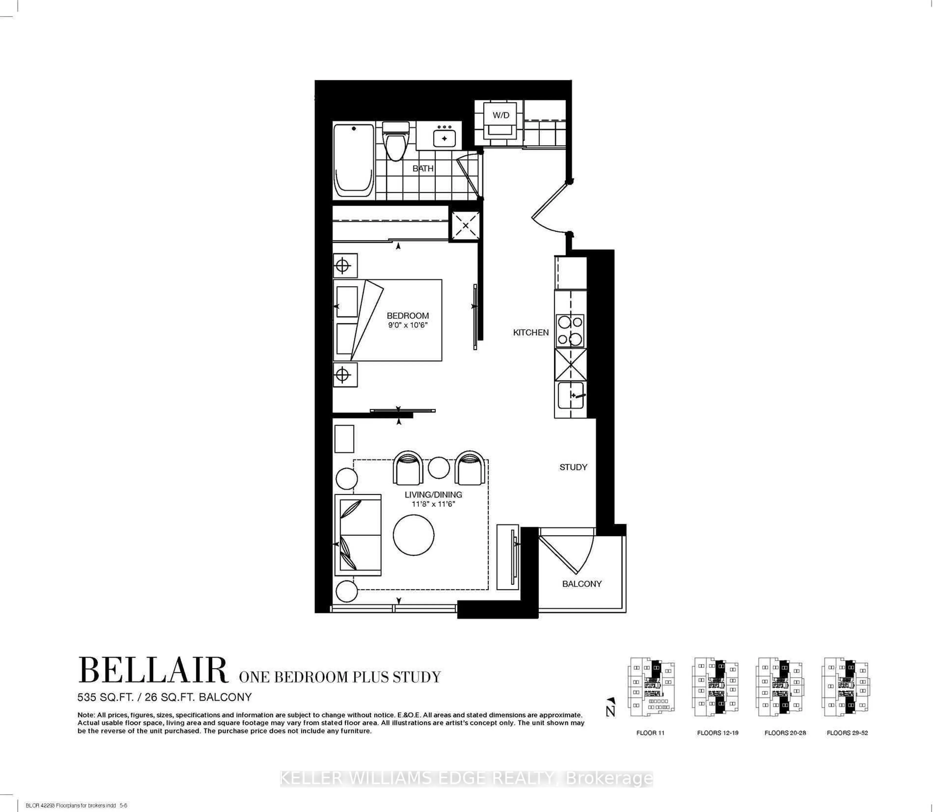 Floor plan for 395 Bloor St #1307, Toronto Ontario M4W 0B4