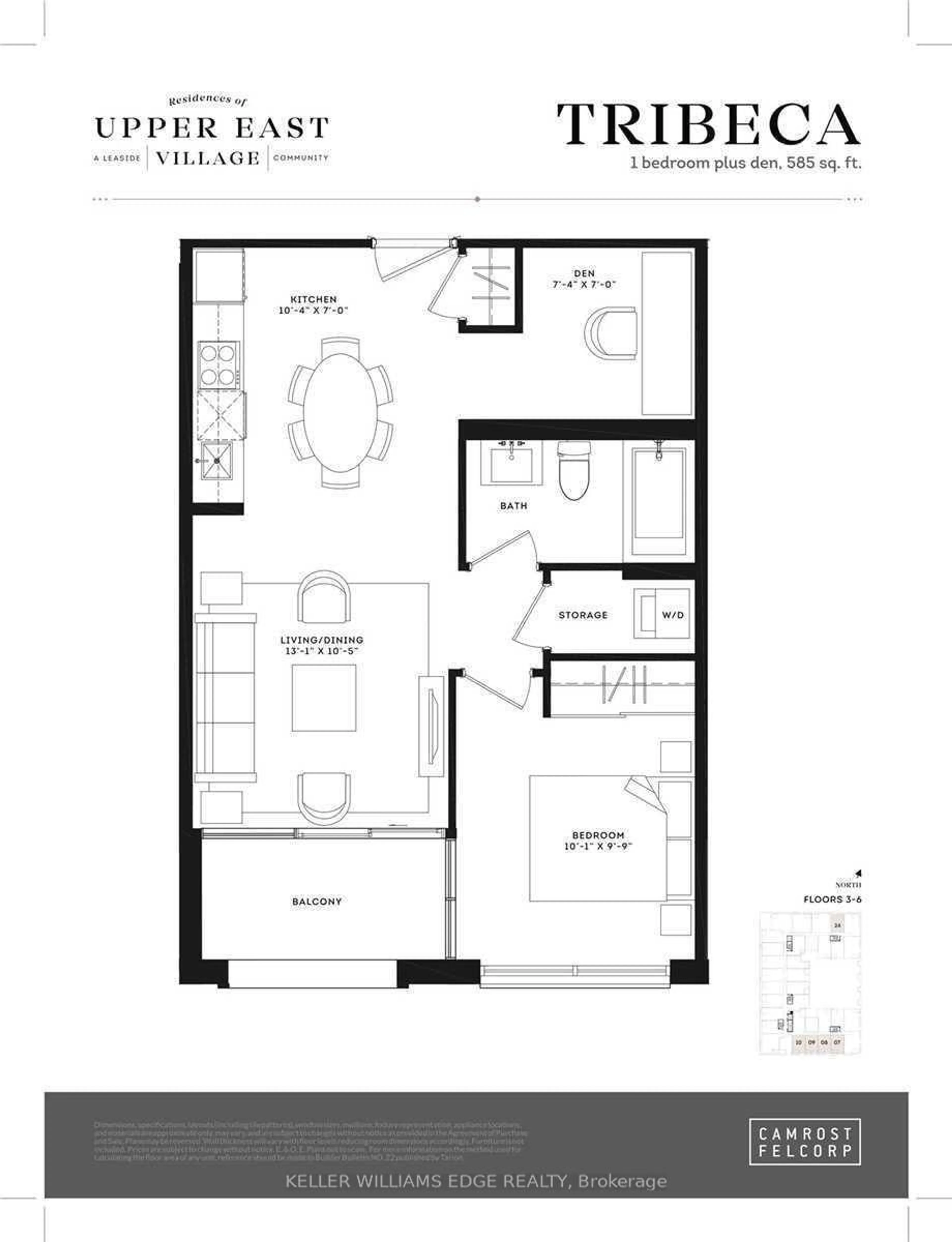Floor plan for 33 Frederick Todd Way #507, Toronto Ontario M4G 0C9