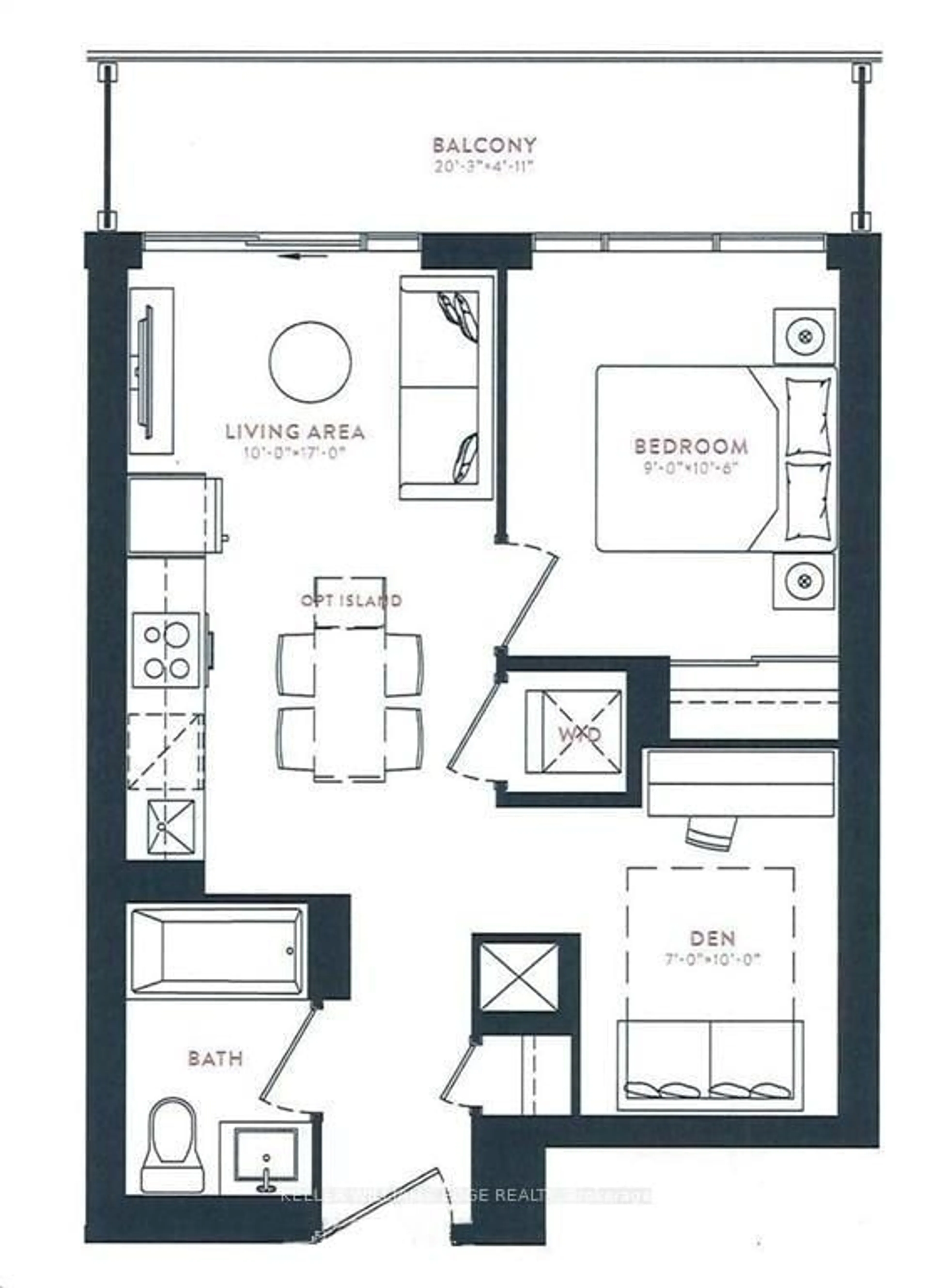 Floor plan for 5 Defries St #3010, Toronto Ontario M5A 3R4