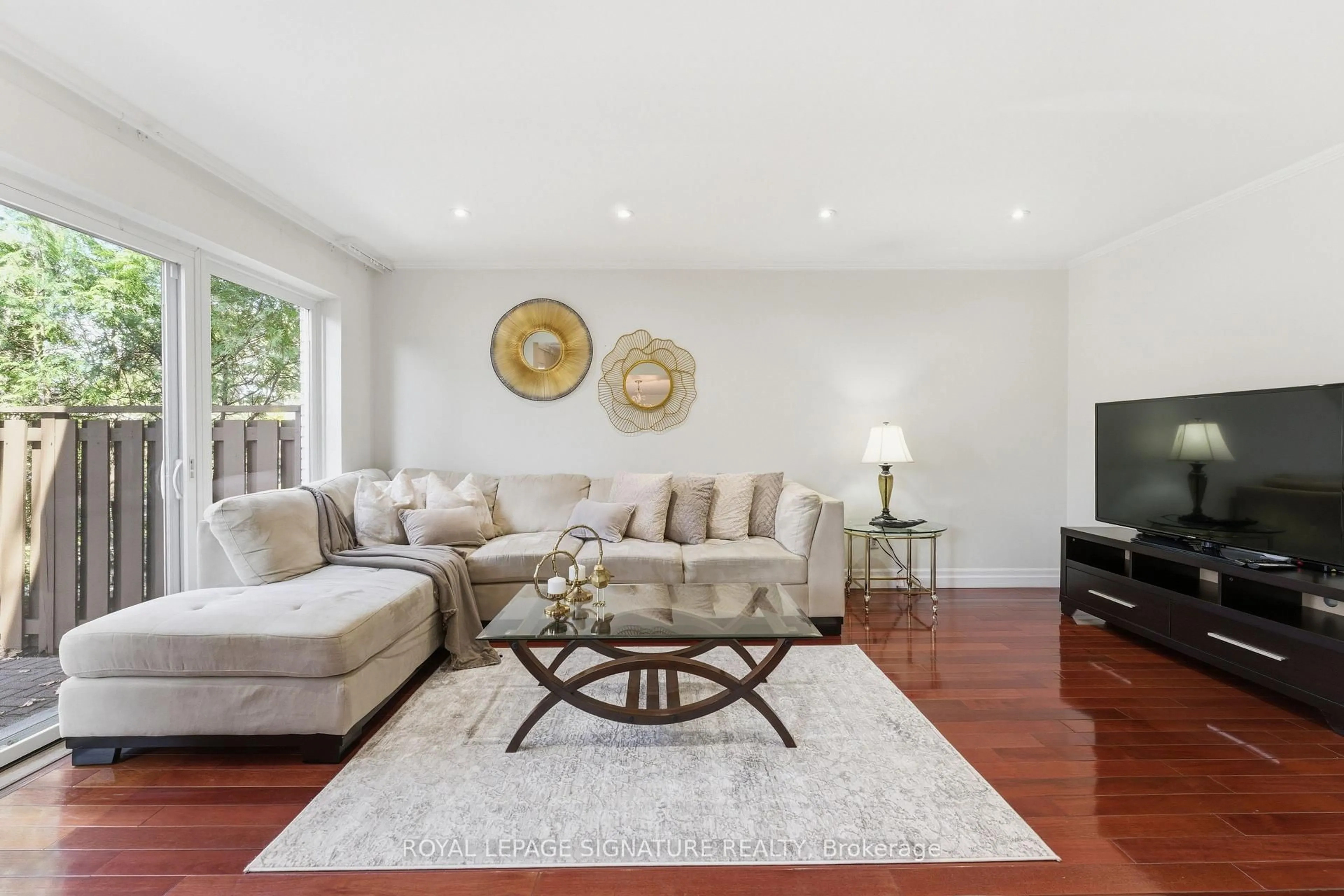 Living room with furniture, wood/laminate floor for 6 Crimson Millway, Toronto Ontario M2L 1T6