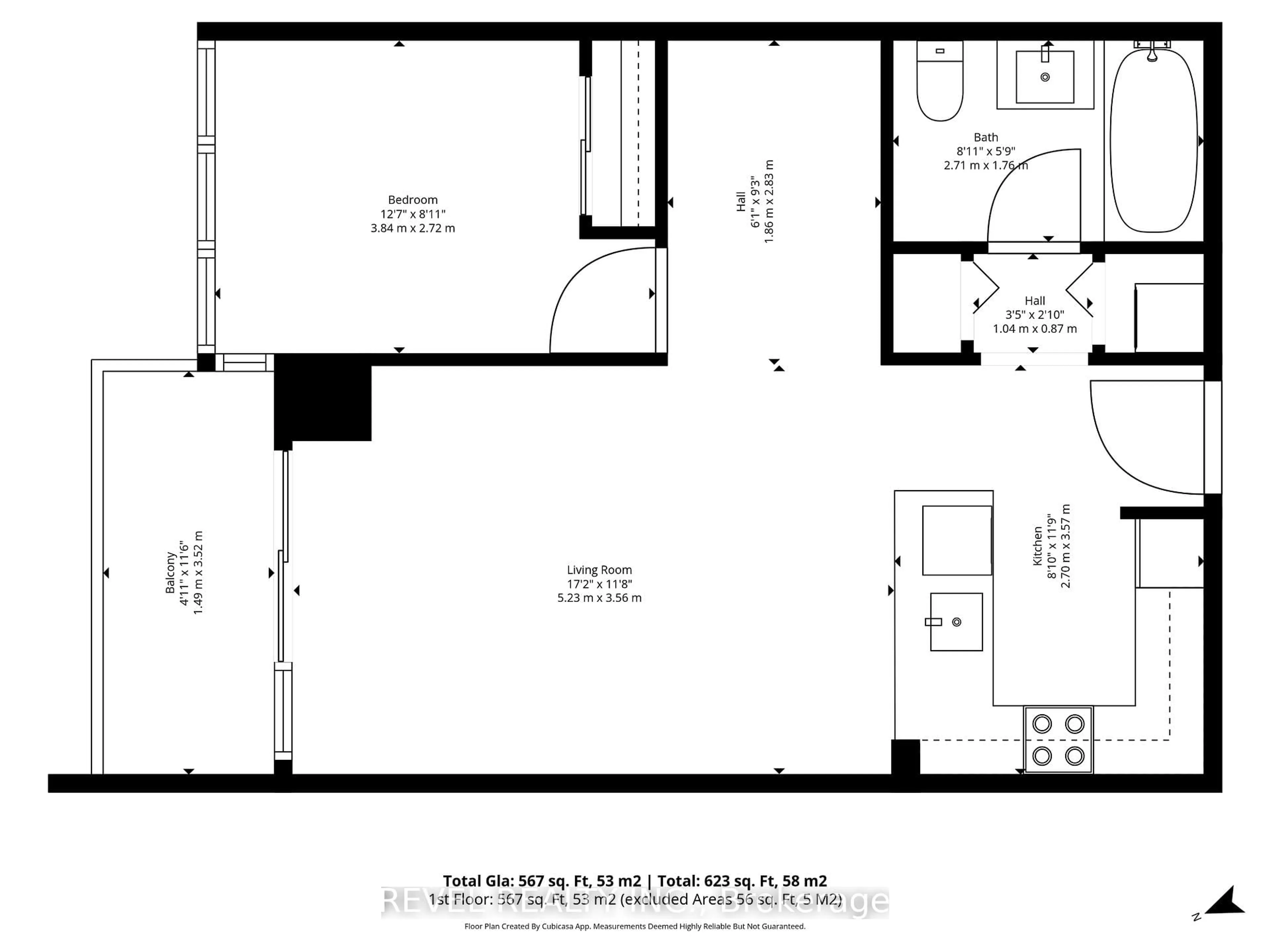 Floor plan for 150 East Liberty St #2701, Toronto Ontario M6K 3R5