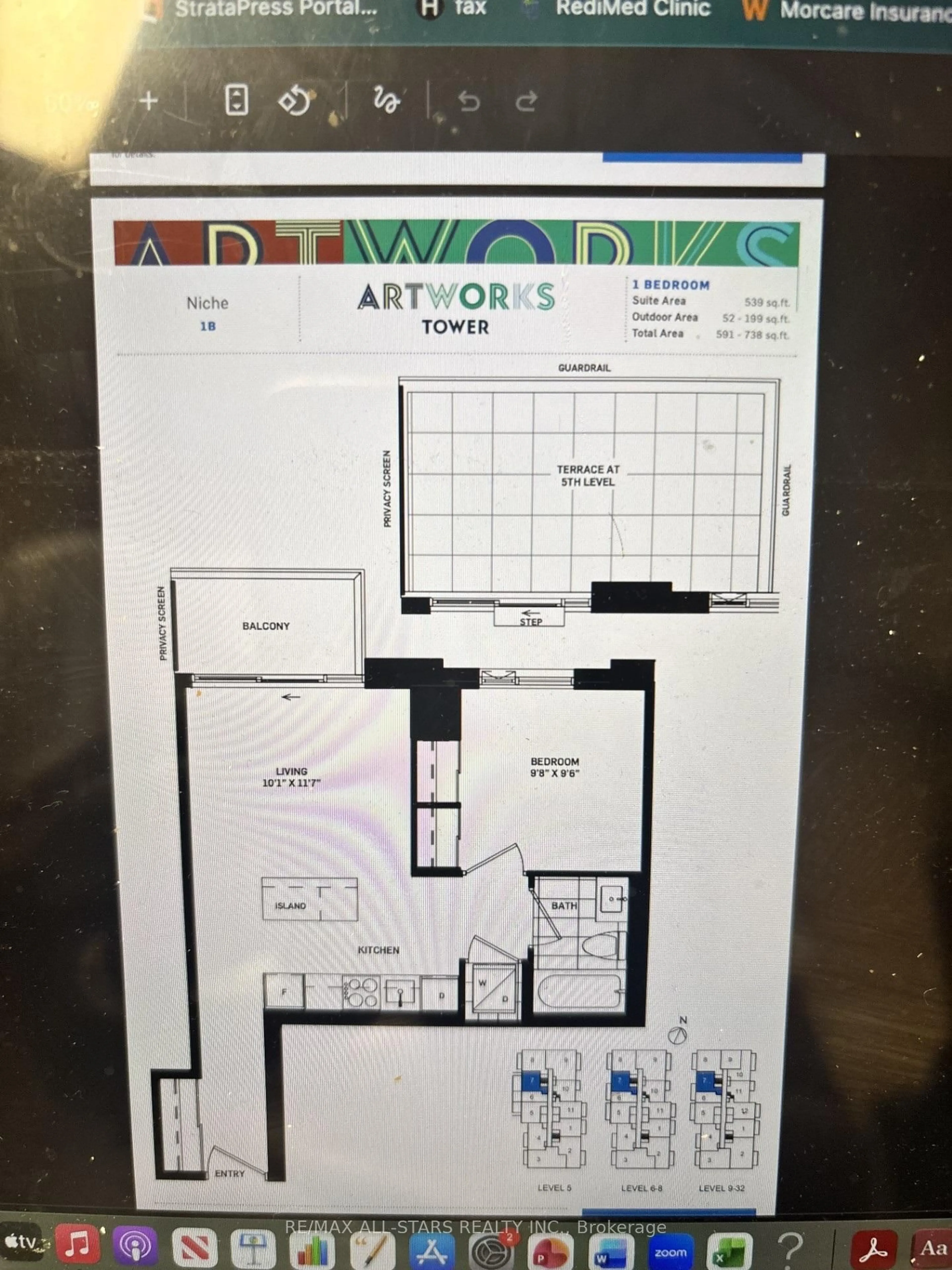 Floor plan for 130 River St #1007, Toronto Ontario L6L 3B5