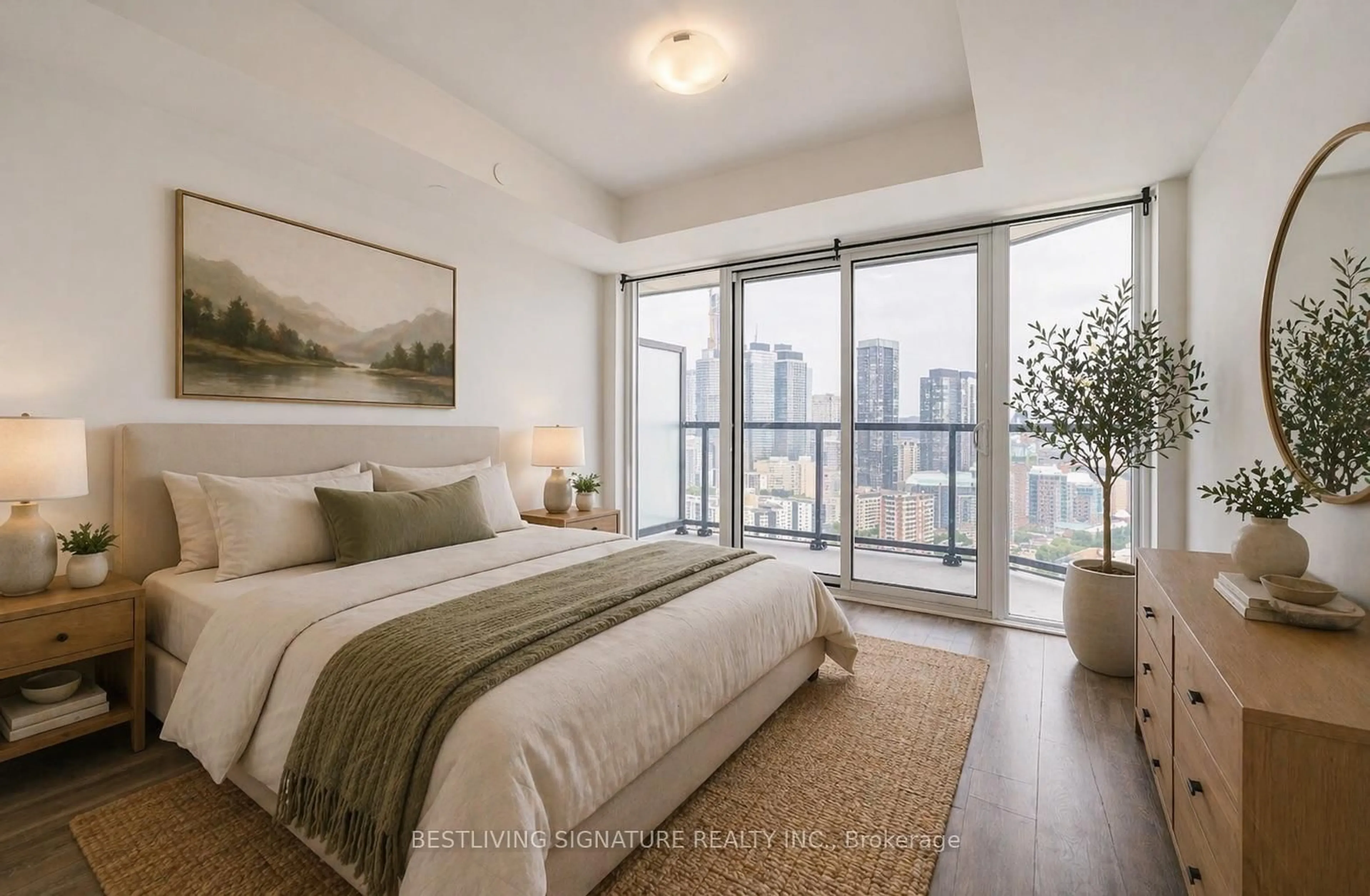 Bedroom with bed, unknown for 159 Wellesley St #3201, Toronto Ontario M4Y 0H5