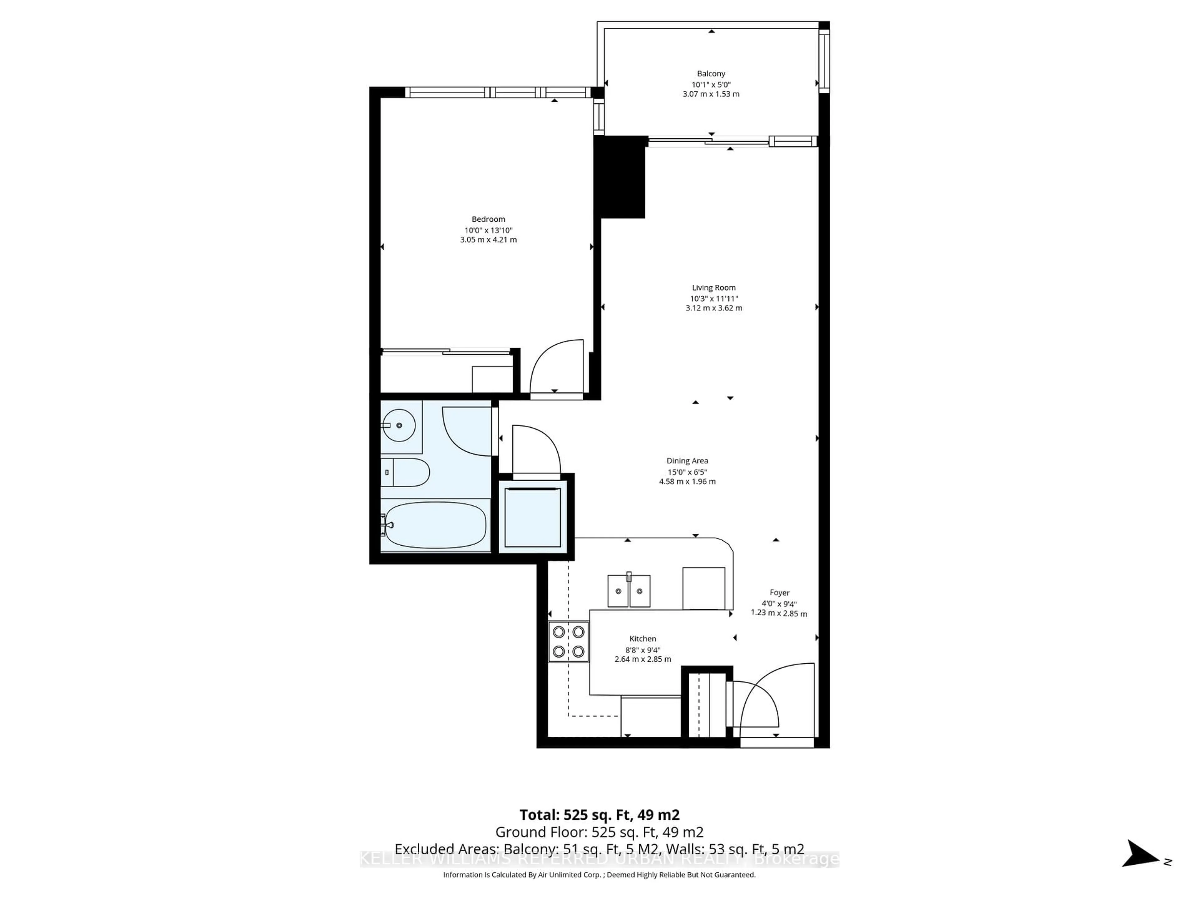 Floor plan for 35 Hollywood Ave #1616, Toronto Ontario M2N 0A9