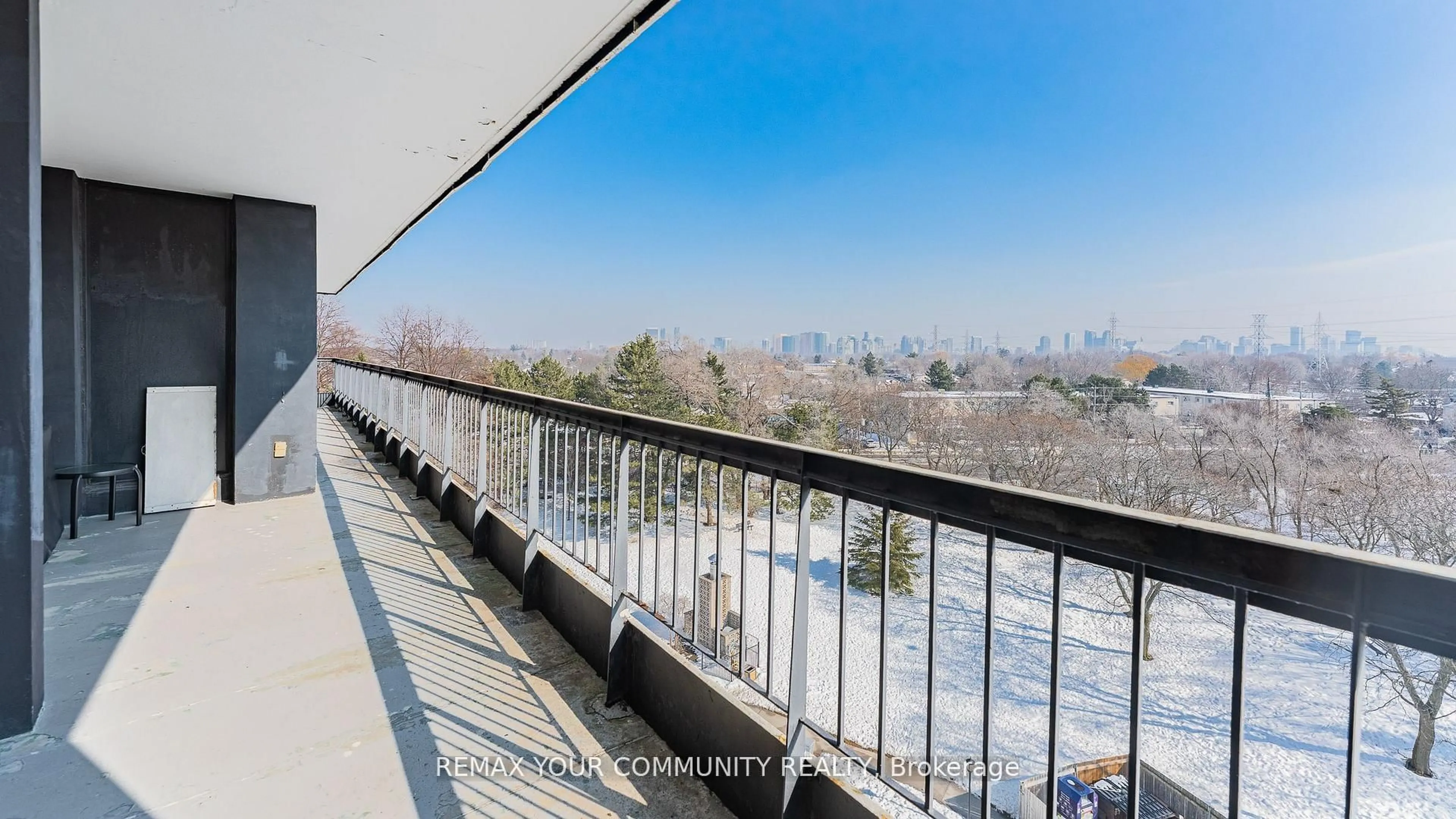 Balcony in the apartment, city buildings view from balcony for 115 Antibes Dr #702, Toronto Ontario M2R 2Y9