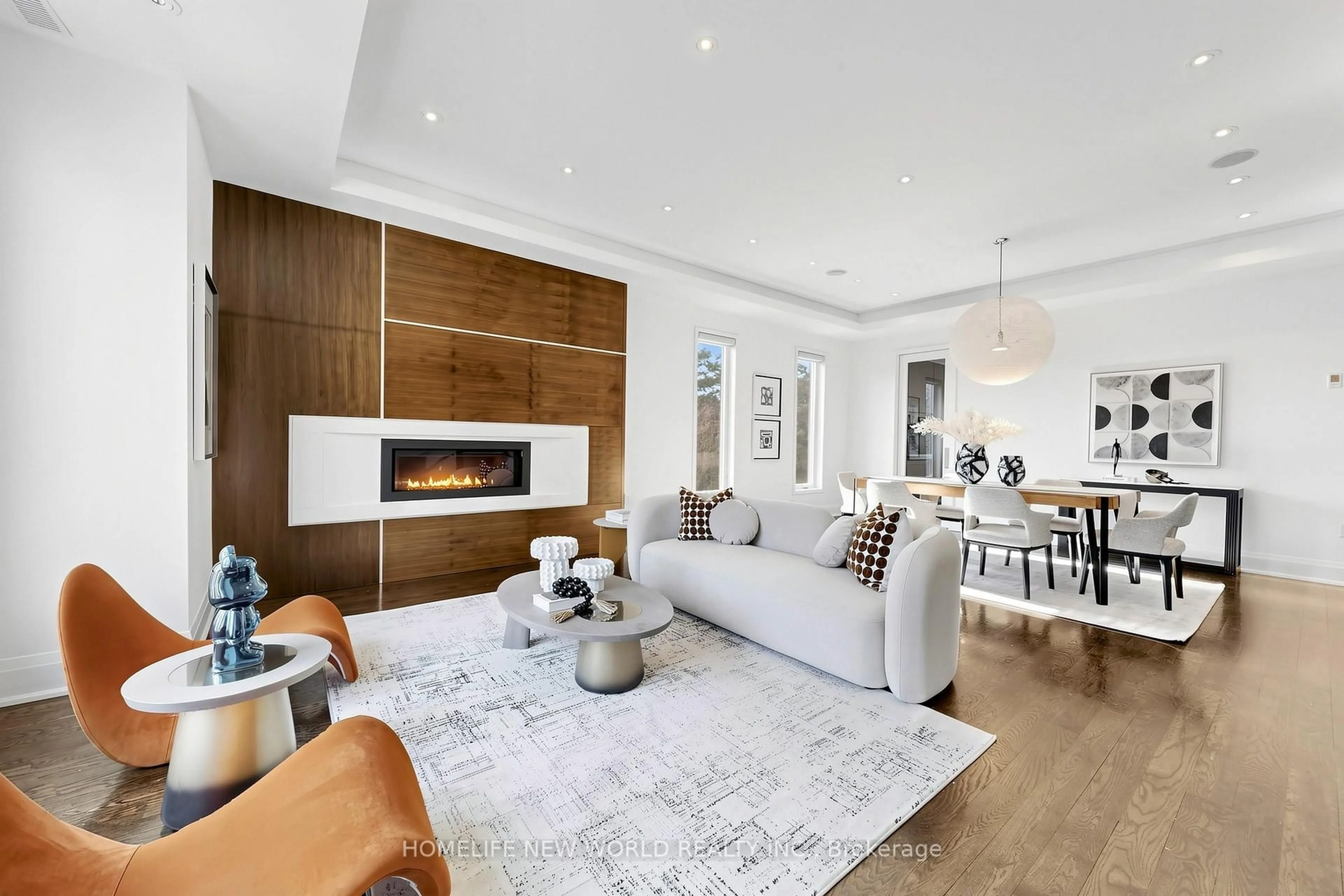 Living room with furniture, wood/laminate floor for 220 Roe Ave, Toronto Ontario M5M 2J4