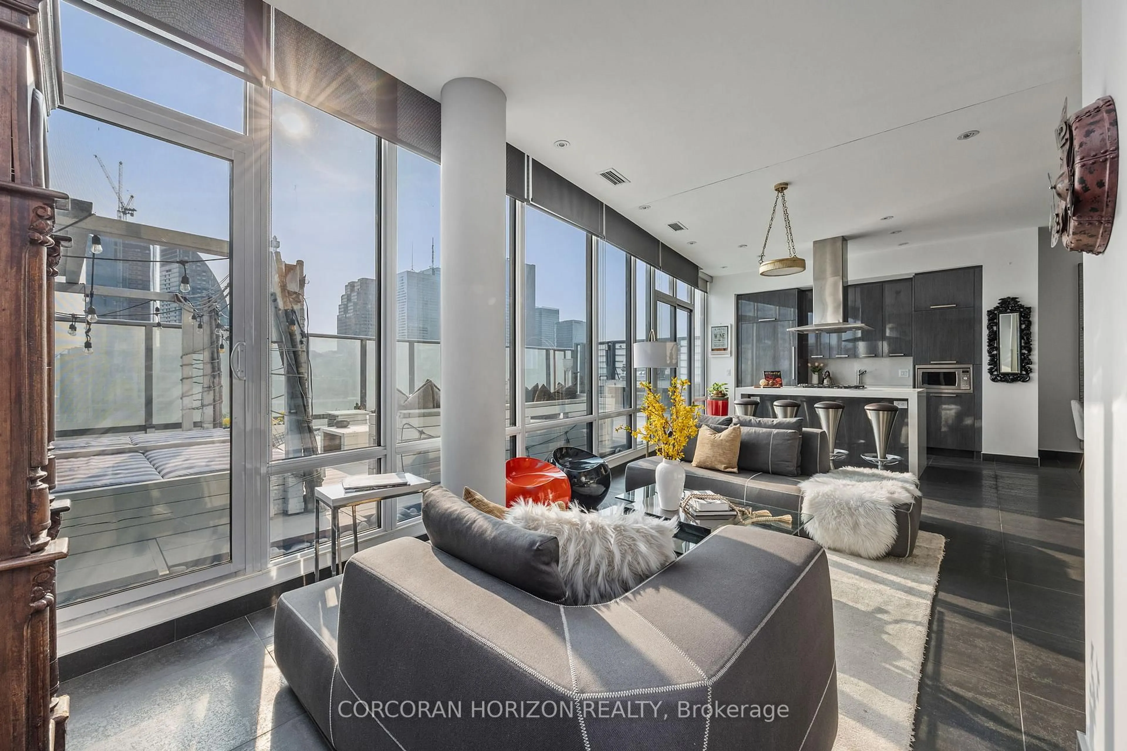 Living room with furniture, unknown for 1 Market St #PH01, Toronto Ontario M5E 0A2